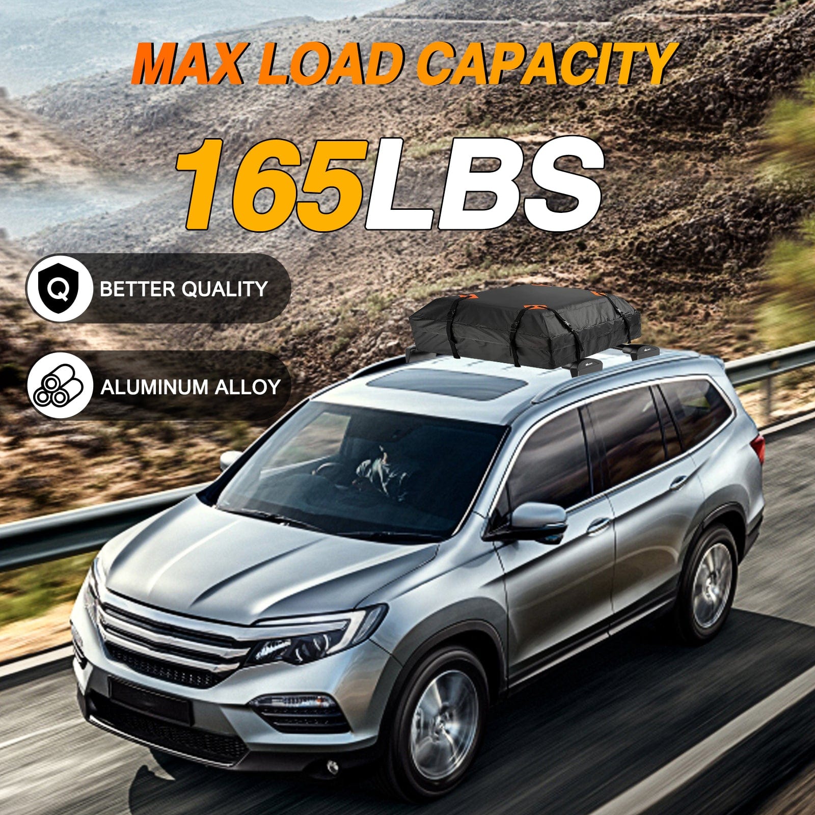 Premium Aluminum Roof Rack Cross Bars for Honda Pilot 2016-2022 (LX/EX/EX-L) - Heavy Duty Flush Rail Mounting System - Perfect for Kayaks, Bikes, Cargo Boxes & Outdoor Adventures