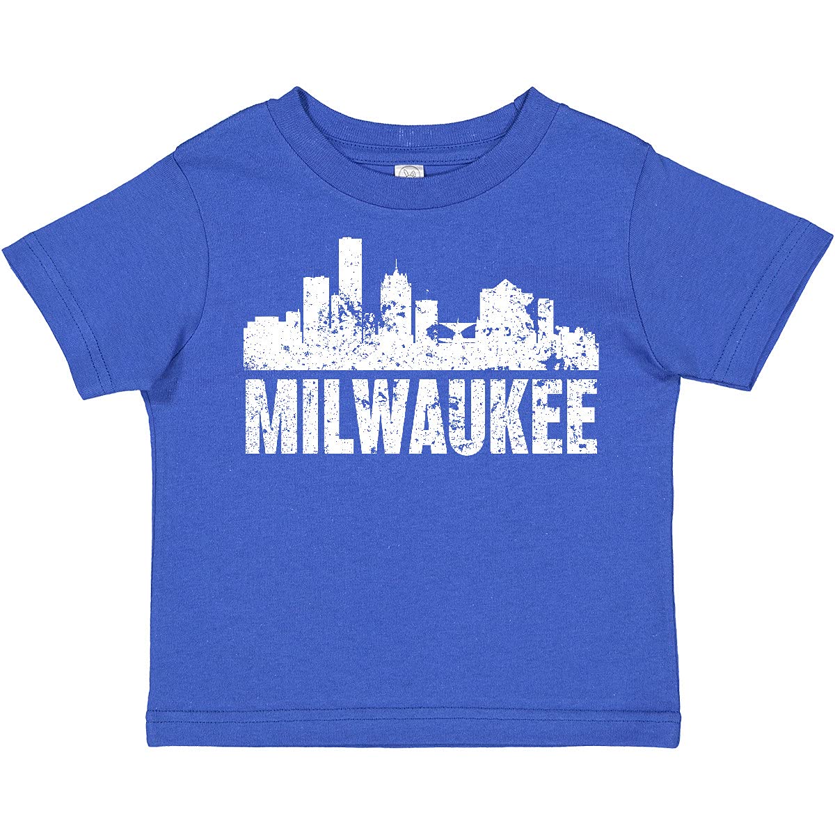 Milwaukee Skyline Grunge Toddler T-Shirt | Vintage City Design Cotton Tee for Boys & Girls | Perfect for Casual Wear, Daycare & Family Outings