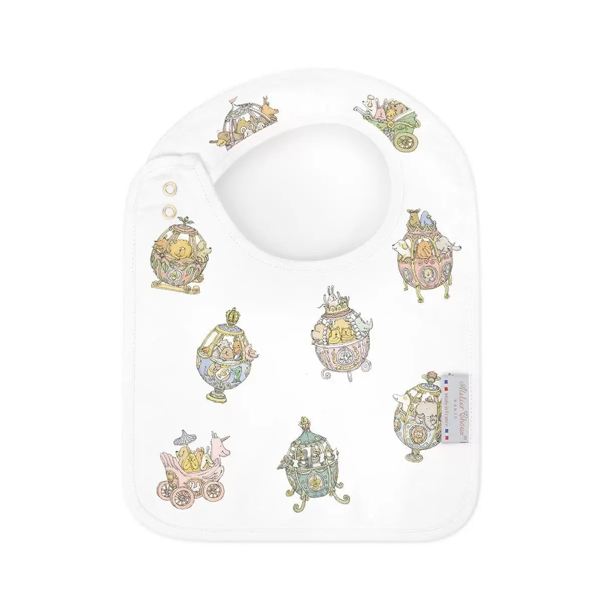 Atelier Choux Premium Satin Bib for Babies - Soft & Stylish Ferris Wheel Design - Perfect for Everyday Use, Special Occasions & Photo Shoots