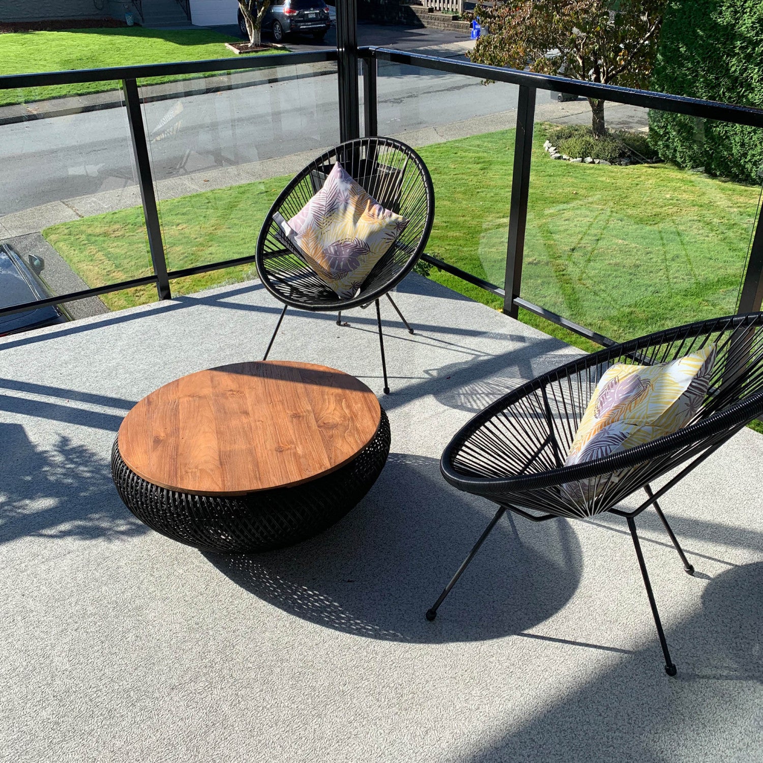Modern Bayan Wave Coffee Table - Black Wooden Living Room Furniture for Small Spaces, Home Decor & Stylish Interior Design