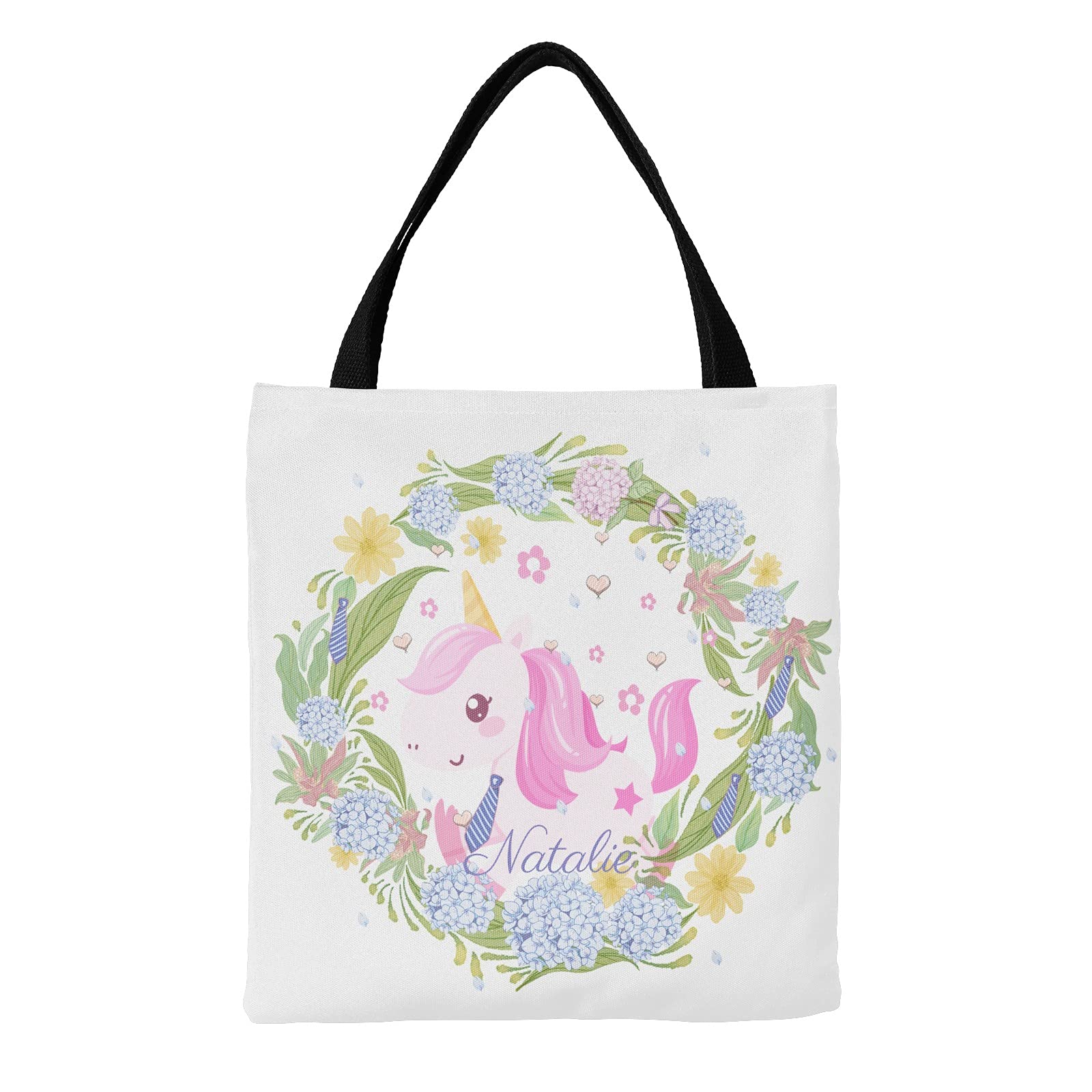 Personalized Unicorn Canvas Tote Bags - Cute Reusable Shopping Bags for Women, Travel, School & Work - Eco-Friendly Gift for Girls & Teens (Perfect for Groceries, Beach Trips & Daily Use)
