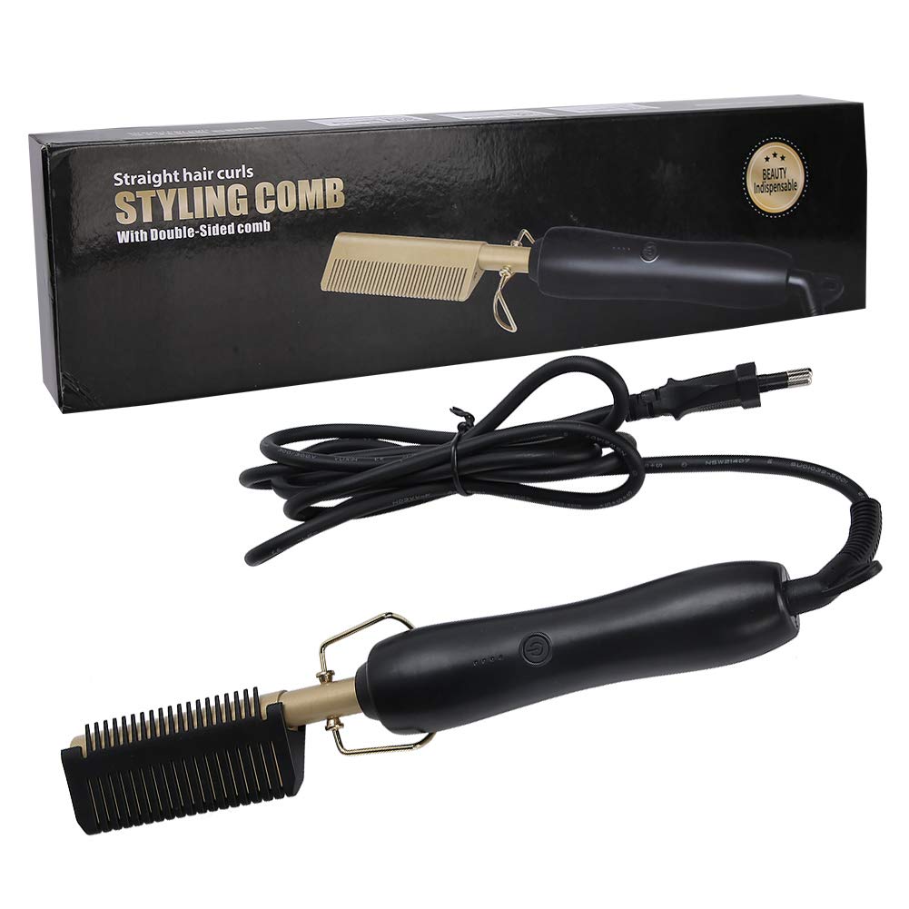 Professional Hair Straightener Brush - Dual Voltage Wet & Dry Electric Straightening Comb for Men & Women - Perfect for Home, Salon & Travel - Ideal Beard Styling Tool & Gift (US Plug) - Achieve Salon-Quality Smooth Hair at Home or On-the-Go