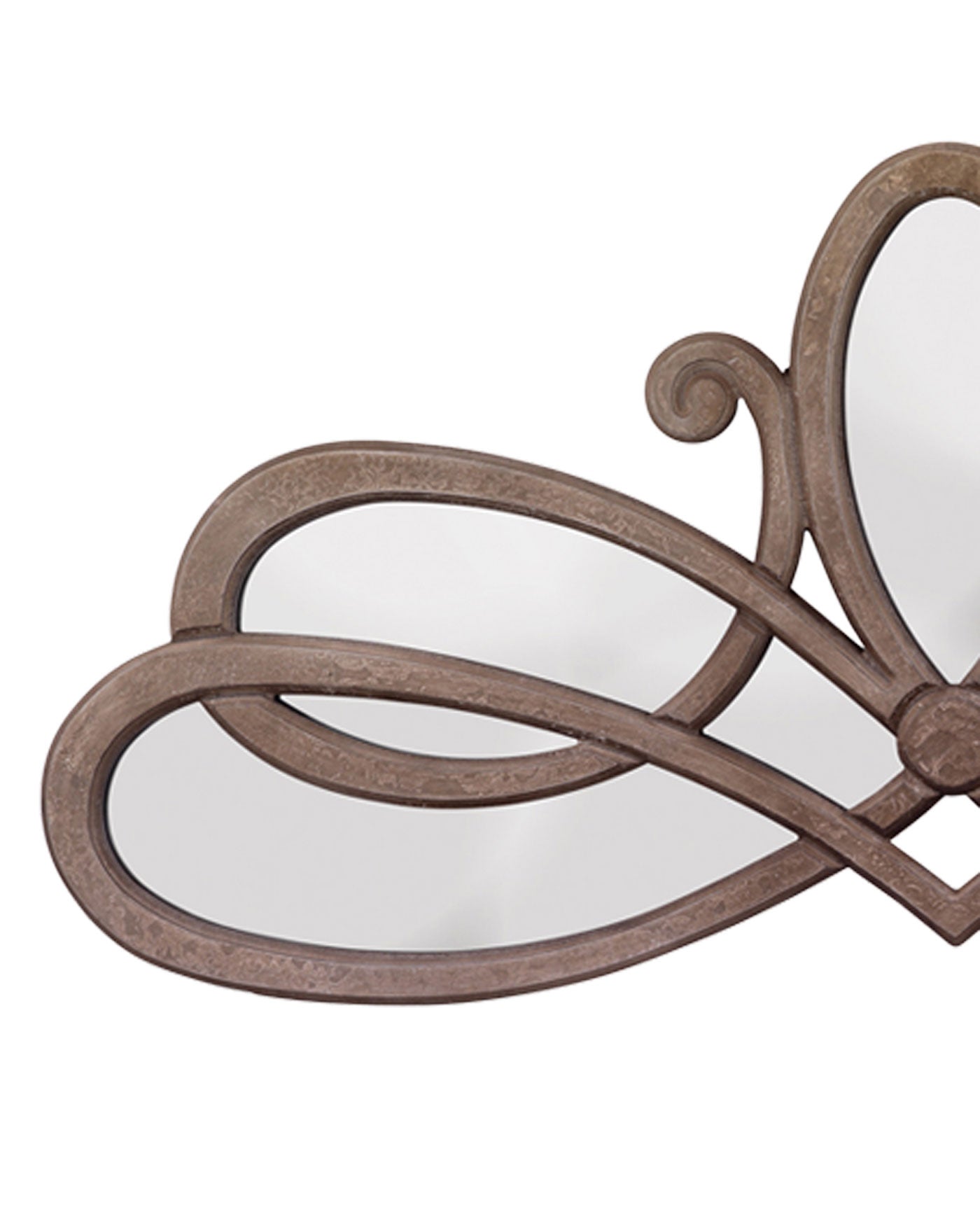 Grey Scroll Mirror - Elegant Wall Decor for Bedroom, Bathroom & Vanity | Perfect for Makeup, Grooming & Home Styling