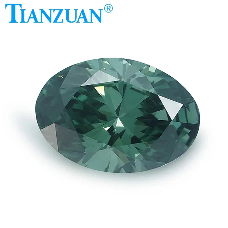 Lab Grown Diamond HPHT Oval Shape Fancy Vivid Green Color VVS1/VS1 2EX Loose Gemstone Bead with GEMID Certified - Perfect for Engagement Rings, Custom Jewelry & Luxury Gifts
