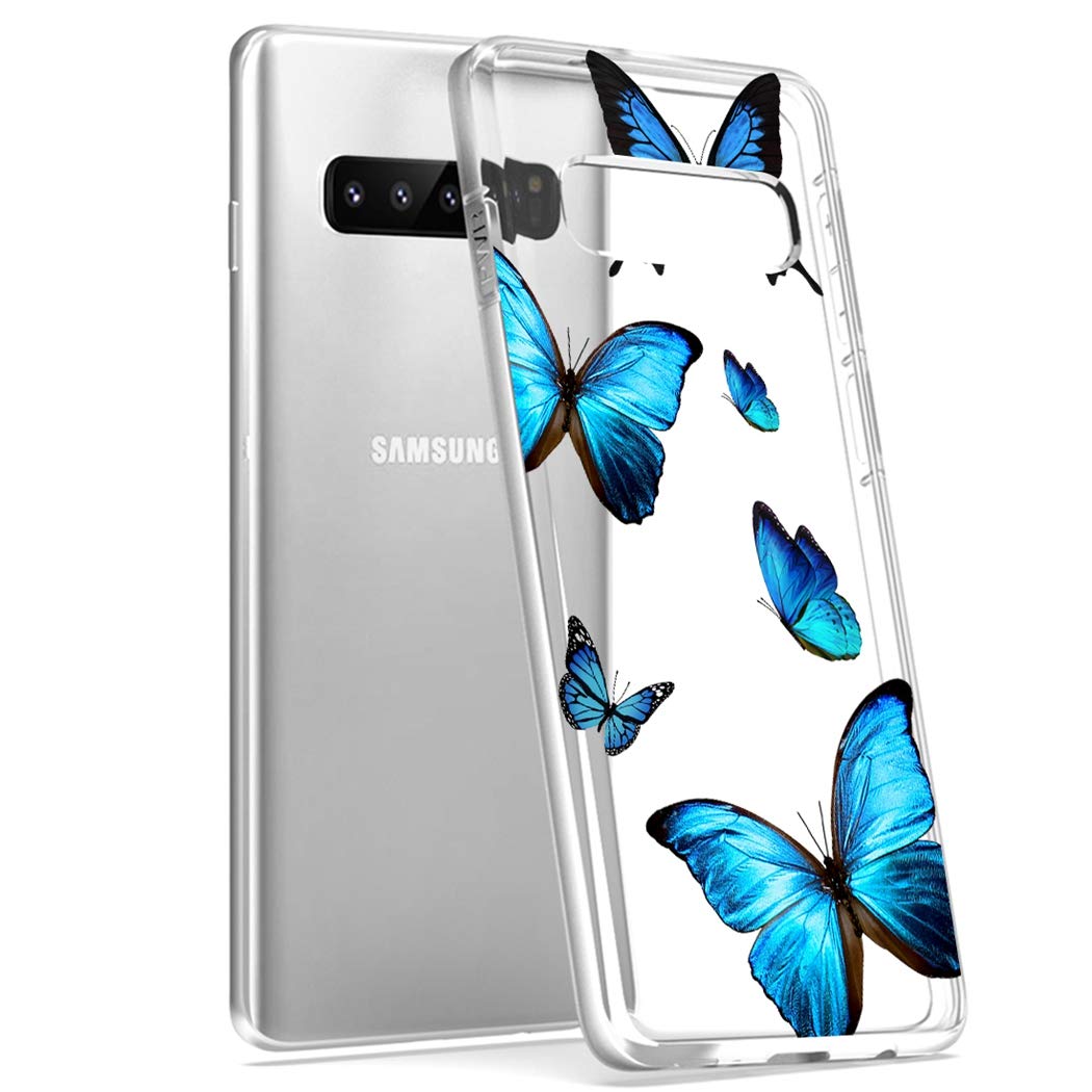 Samsung Galaxy S10 Case - Clear Soft TPU Shockproof Protective Phone Cover for Women & Girls | 6.1 Inch Transparent Butterfly Design | Perfect for Everyday Use, Work & Travel