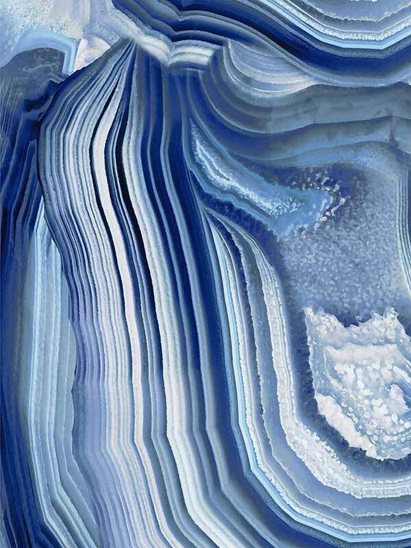 Agate Indigo II Canvas Art Print - Handmade Wall Decor for Living Room, Bedroom & Office - Perfect for Home Decor and Gift Giving