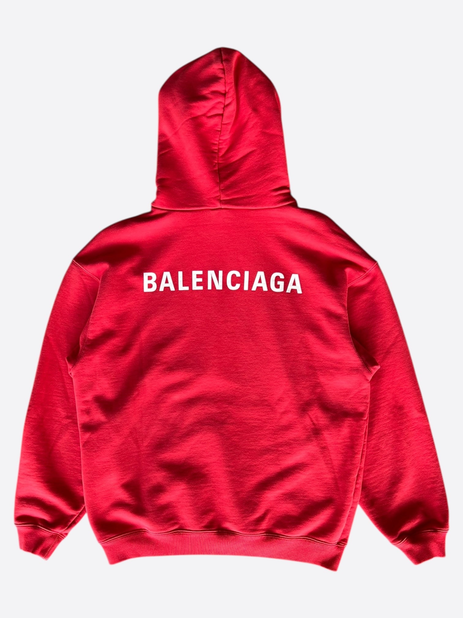 Balenciaga Red and White Logo Hoodie for Men & Women | Streetwear Fashion | Casual Wear & Gym Outfit