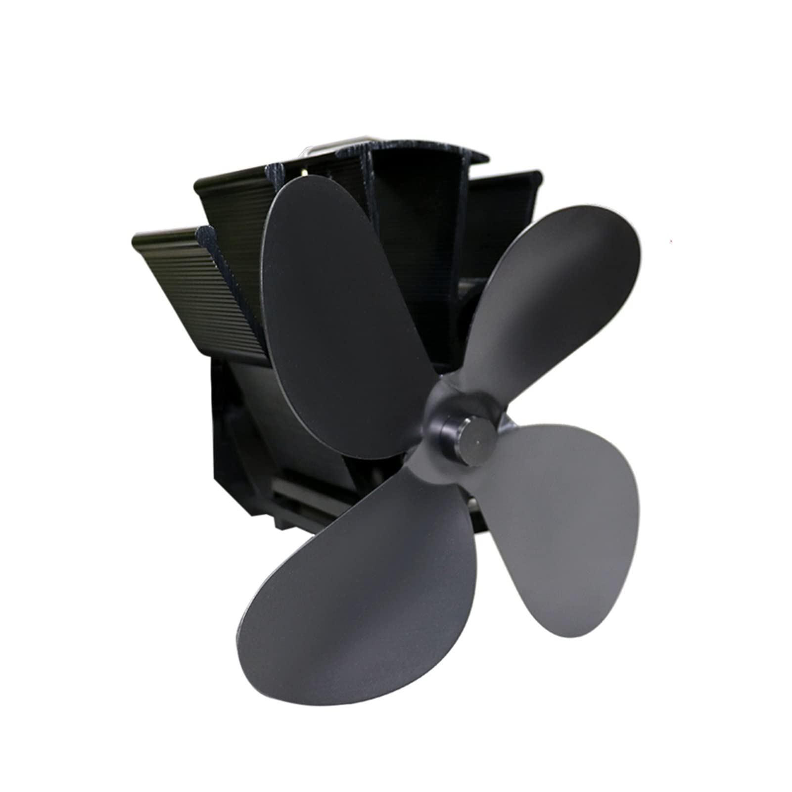 SYXYSM 4-Blade Heat Powered Stove Fan - Silent, Eco-Friendly Fireplace Fan for Wood Stove & Chimney - Energy Efficient Top Fan for Log Burner (Grey) - Perfect for Heating Homes, Cabins & Outdoor Spaces