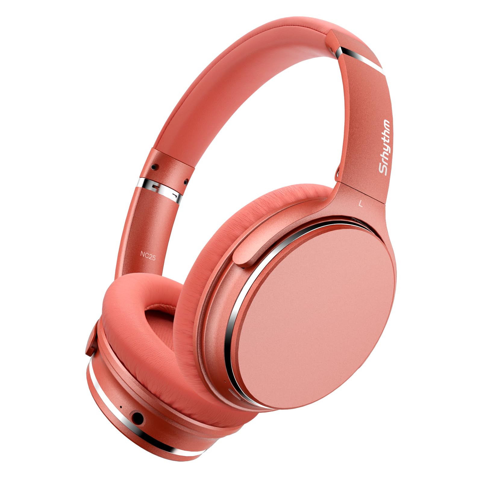 Srhythm NiceComfort 25 Hybrid Active Noise Cancelling Wireless Headphones - Over Ear Bluetooth Headset with Low Latency & Transparency Mode for Travel, Work, and Gaming