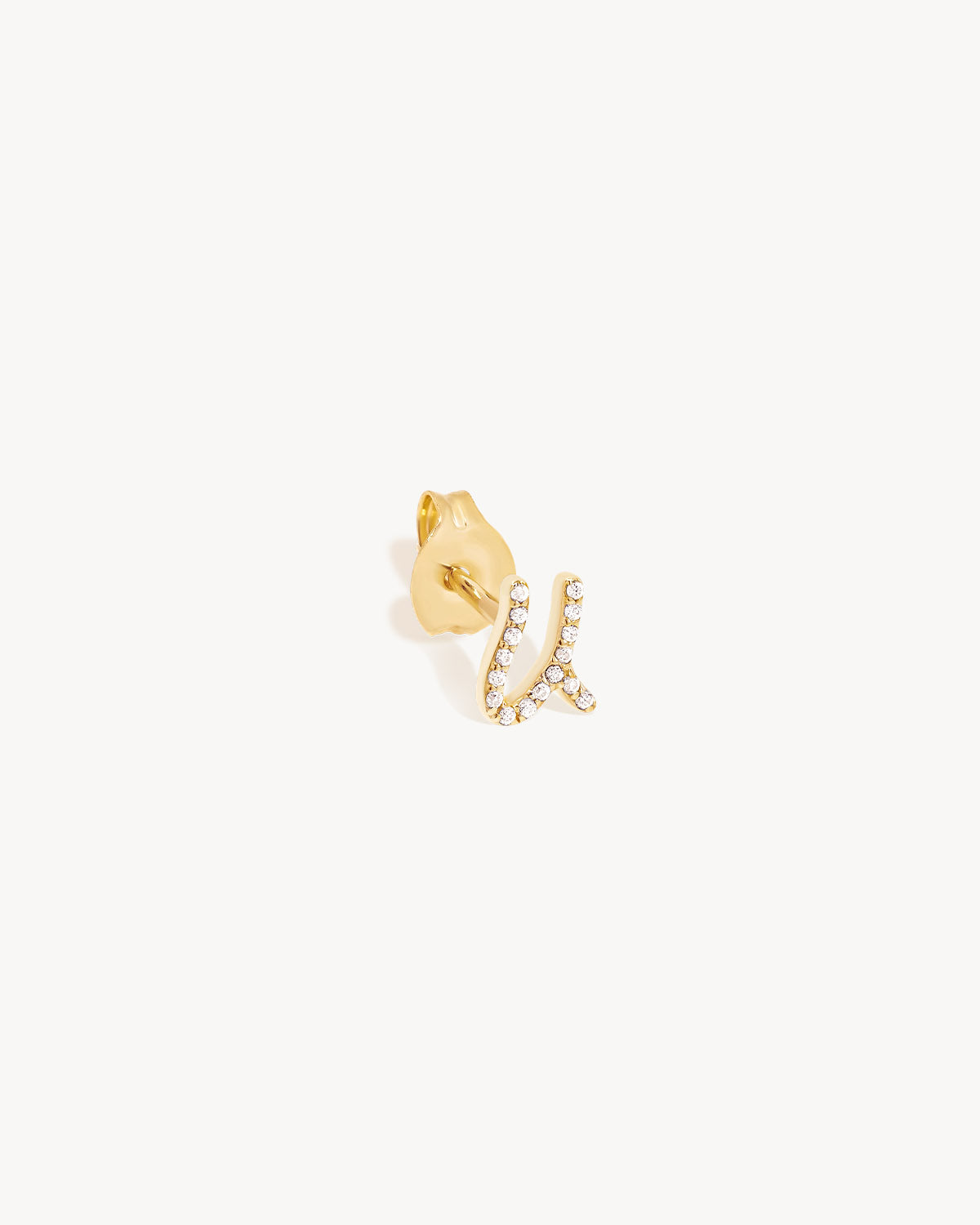 14K Solid Gold Forever Love Diamond Letter Earrings for Women - Dainty Initial Alphabet Studs for Everyday Wear, Gift for Her, Anniversary & Valentine's Day Jewelry