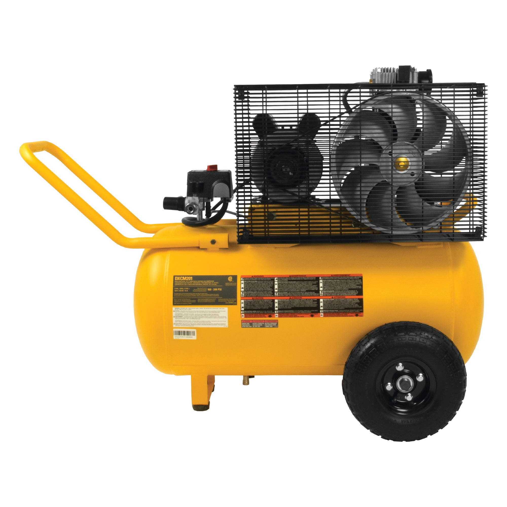 **DeWALT DXCM201 20-Gallon 200 PSI Oil-Lubricated Belt Drive Horizontal Air Compressor – Ideal for Home Workshops, Construction Sites & Heavy-Duty Pneumatic Tools**