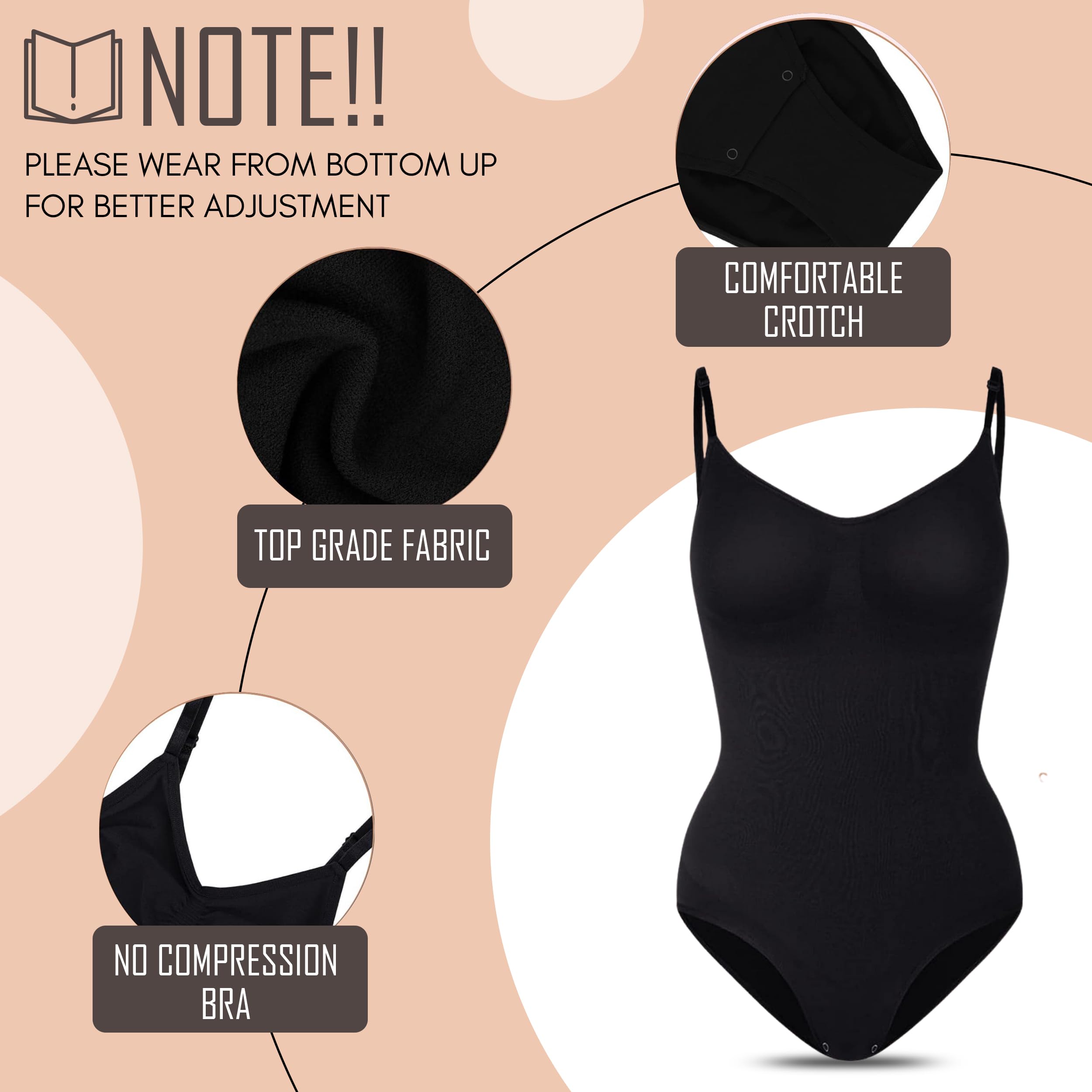 Seamless Bodyshaper Bodysuit for Women - Full Body Shapewear Sculpting Suit Sleeveless Round Neck | Tummy Control & Waist Trainer | Perfect for Wedding, Party & Everyday Wear