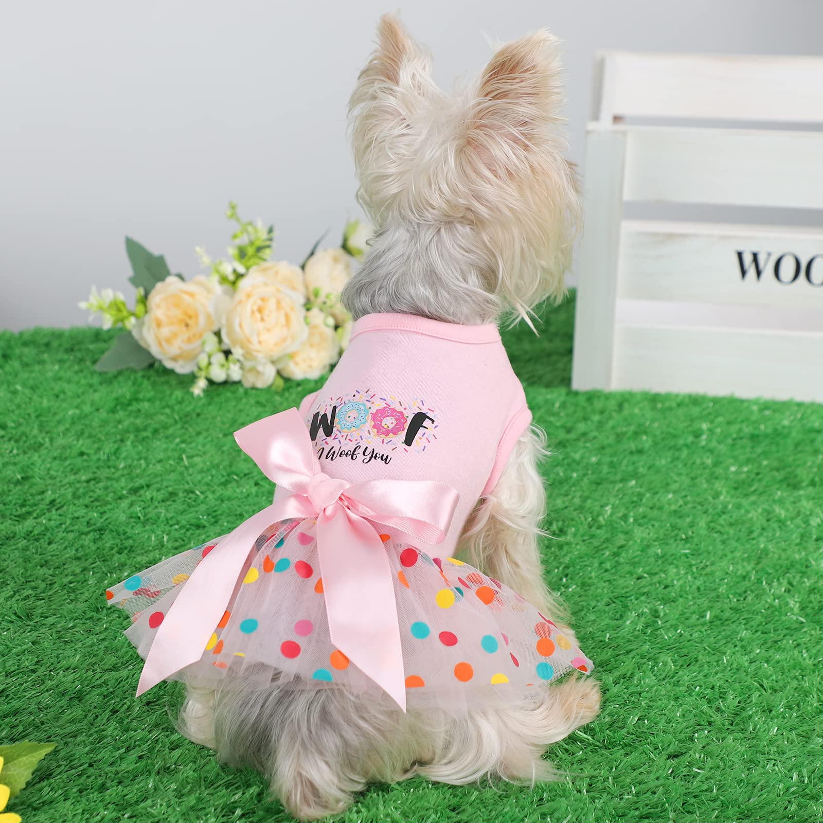 Cute Princess Dog Dress for Small Dogs - Birthday Party Pet Clothes for Chihuahua, Yorkie & Shih Tzu - Puppy Cat Wedding & Holiday Outfit - Perfect for Special Occasions & Photo Shoots