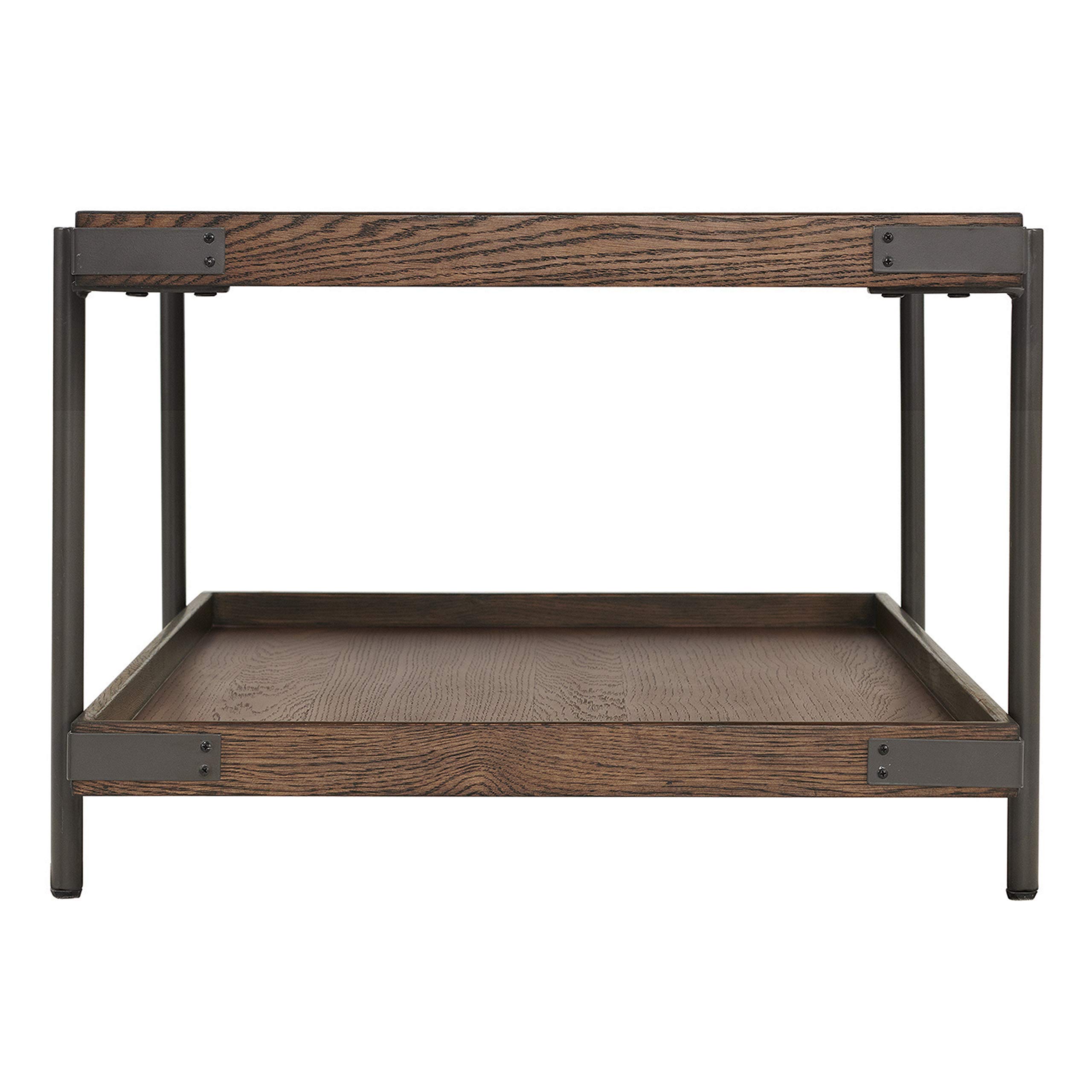 Kyra 4-Piece Oak & Metal Living Room Set with Coffee Table - Perfect for Small Spaces