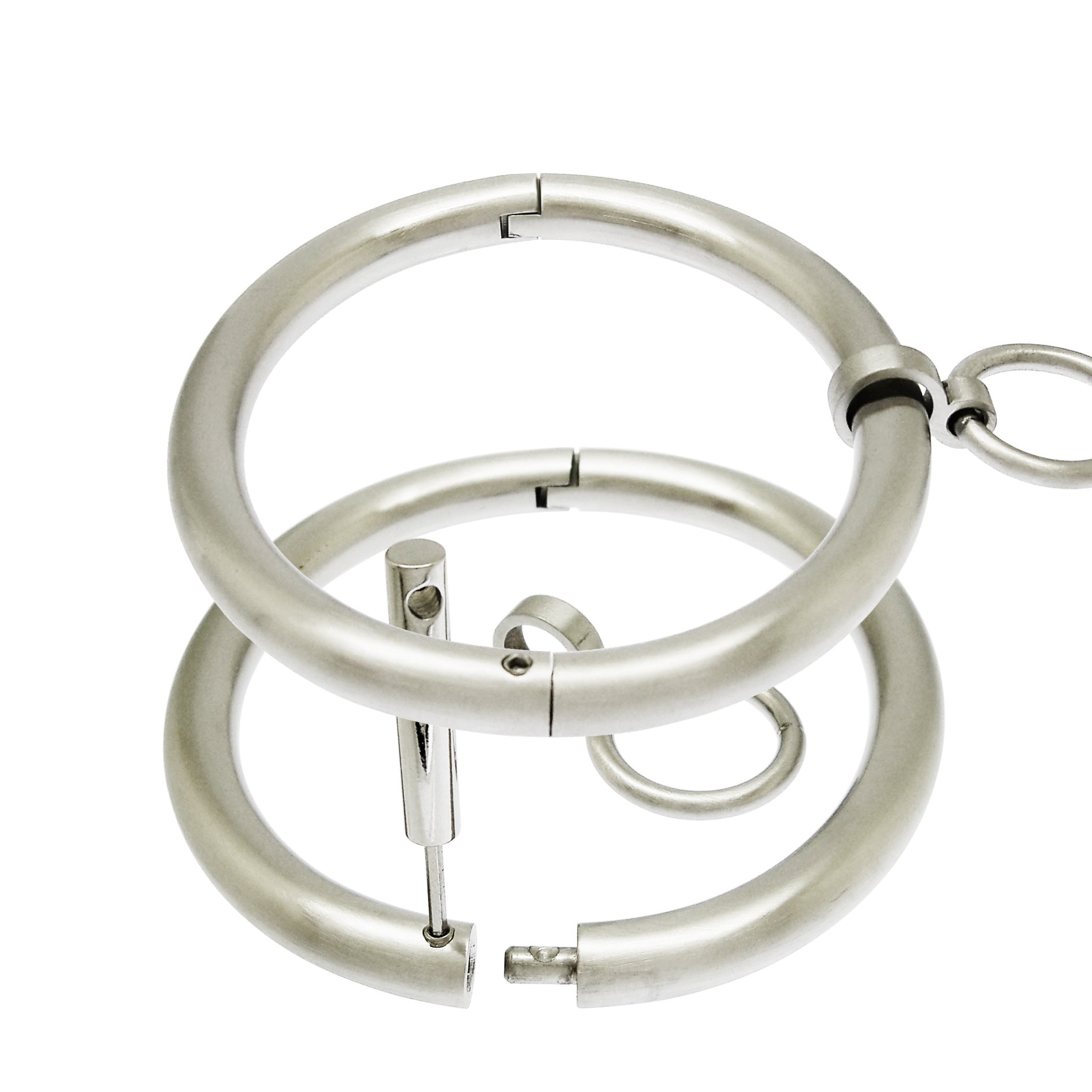 Lockable Stainless Steel Cuff Bracelets with Removable O Ring - Adjustable Bangle for Women & Men - Perfect for Fashion, Gifts & BDSM Accessories