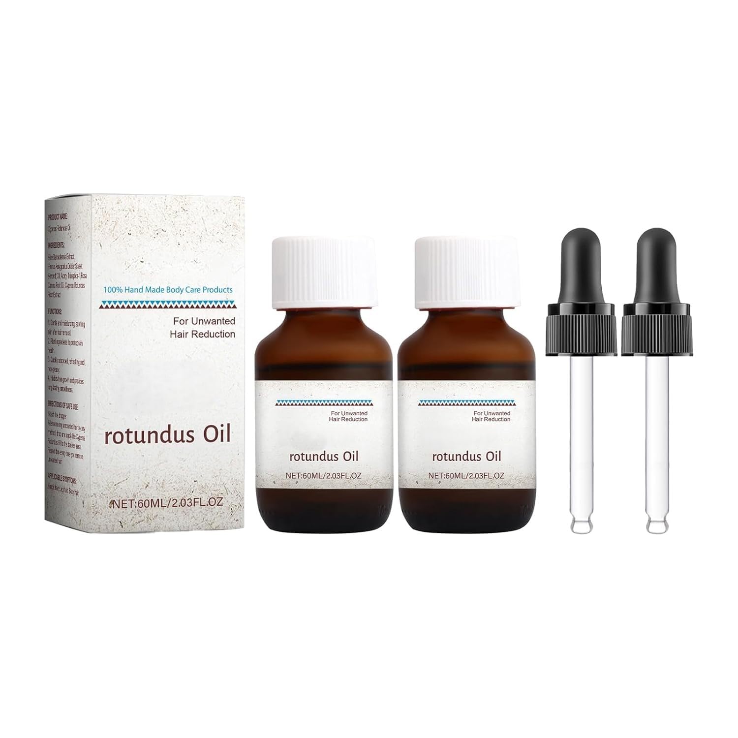 Rotundus Oil for Hair Removal - Natural Essential Oil with Dropper for Smooth Skin Care & DIY Beauty Treatments