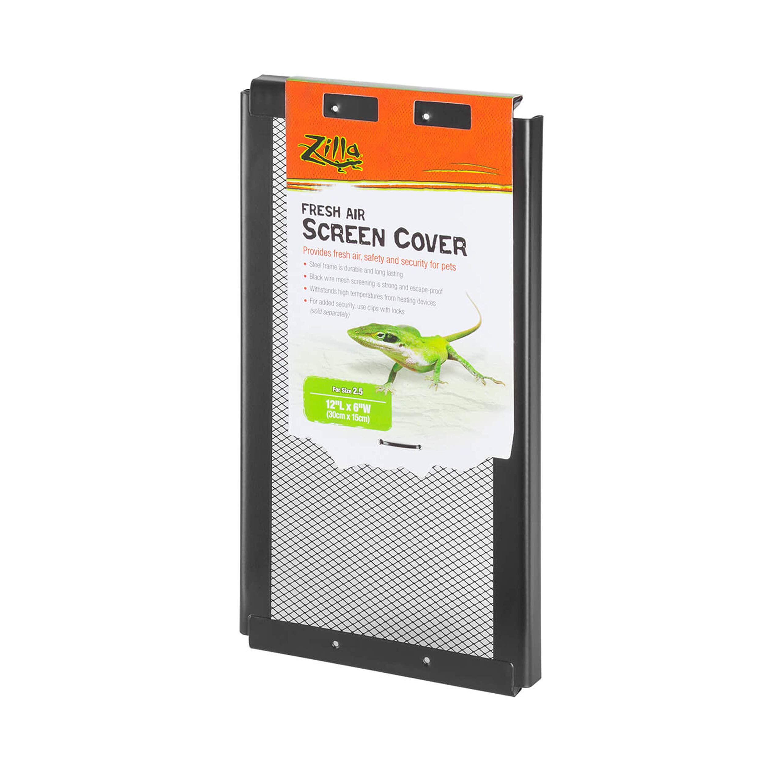Zilla Reptile Terrarium Screen Cover - Breathable Mesh Top for Reptile Tanks, Snakes & Lizards - Perfect for Ventilation & UVB Lighting in Reptile Habitats