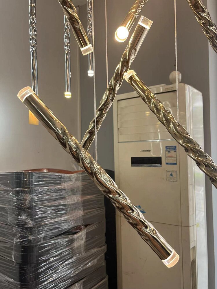Genesis Staircase Chandelier - Modern Crystal Ceiling Light Fixture for Hallway & Entryway | Elegant Home Lighting Decor for Stairwells, Foyers & Grand Entrances