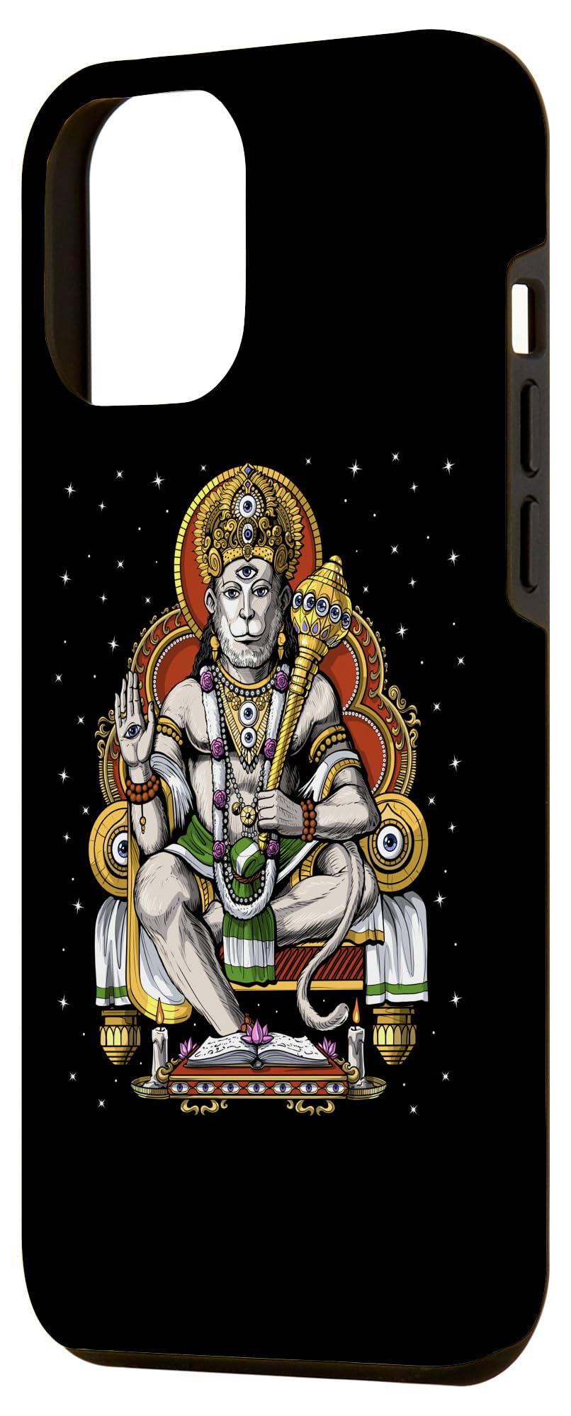 iPhone 12 Pro Max Case with Hanuman Design - Hindu God Spiritual Protection Cover for Jainism & Buddhism Devotees - Perfect for Meditation, Yoga & Religious Ceremonies