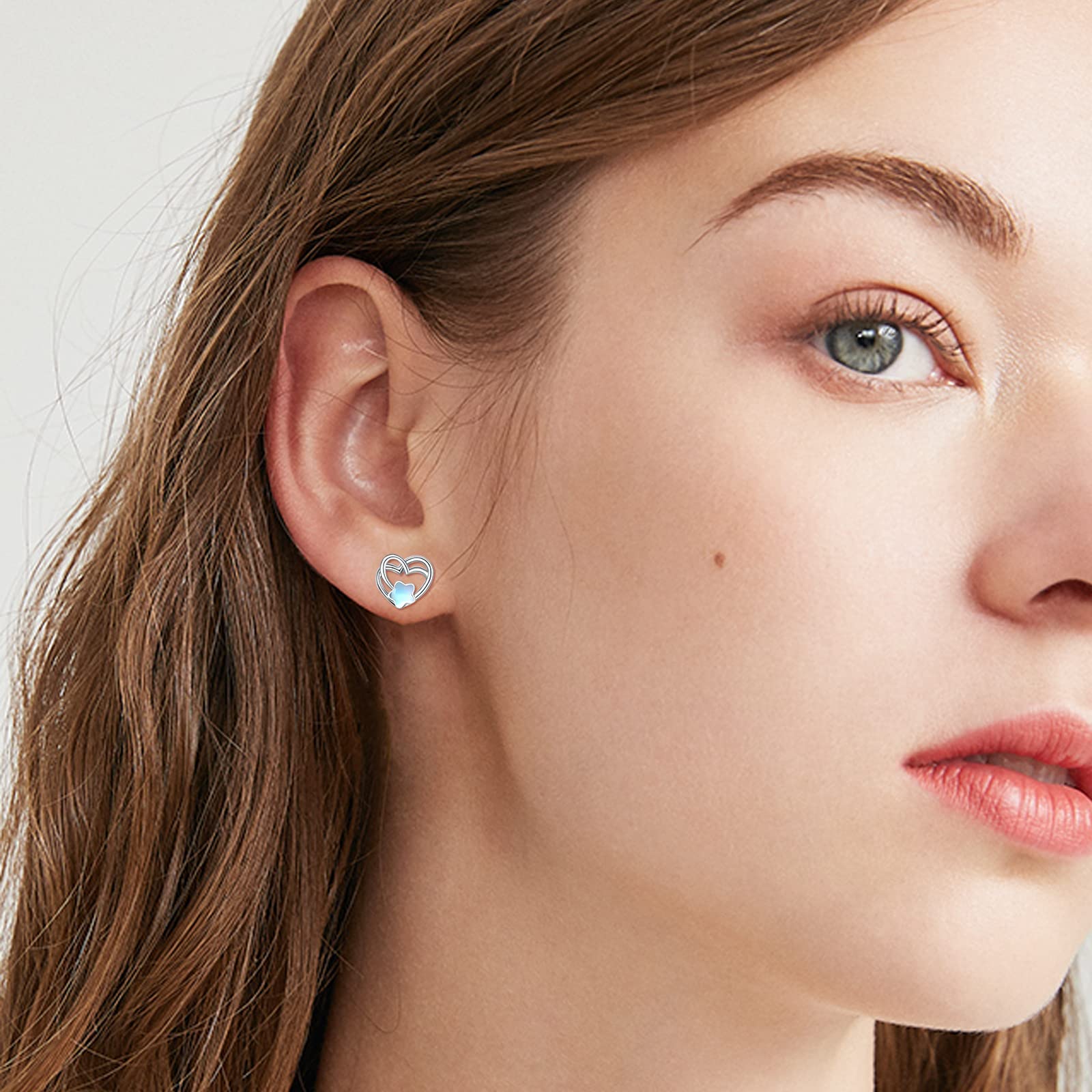 925 Sterling Silver Hypoallergenic Moonstone & Turquoise Dangle Earrings for Women - Elegant Stud Drop Earrings Fashion Jewelry Gift for Mother's Day, Birthday & Special Occasions