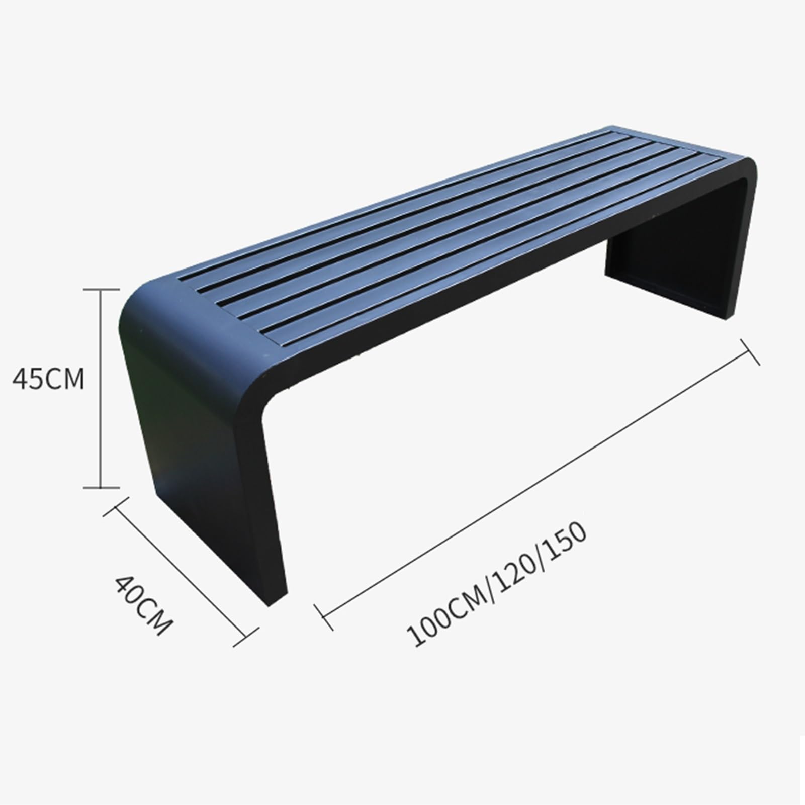 White 47in Outdoor Garden Bench - Backless Two-Person Patio Bench for Beach, Poolside, Lawn & Park - Durable Weather-Resistant Outdoor Furniture for Sunbathing & Relaxing