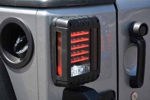 DV8 Offroad TLJK-01 LED Tail Lights for 2007-2018 Jeep Wrangler JK - Direct Fit Plug & Play Replacement - Dynamic Horizontal Light Pattern - Off-Road Adventure & Night Driving Safety Upgrade