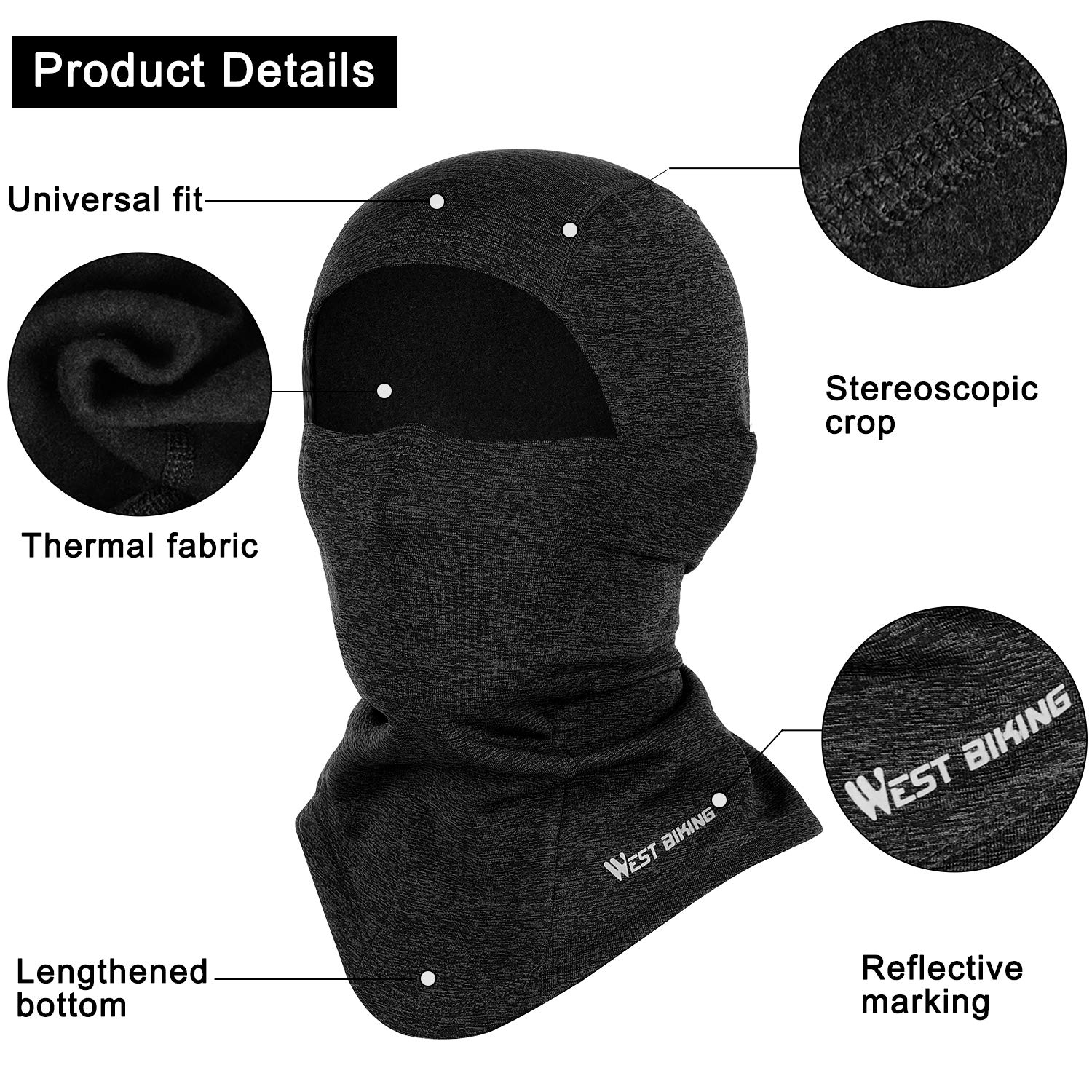WESTGIRL Balaclava Winter Ski Mask - Windproof Thermal Fleece Face Cover for Cold Weather | Perfect for Skiing, Snowboarding, Cycling & Outdoor Winter Sports | Stay Warm During Hiking, Motorcycling & Snow Activities