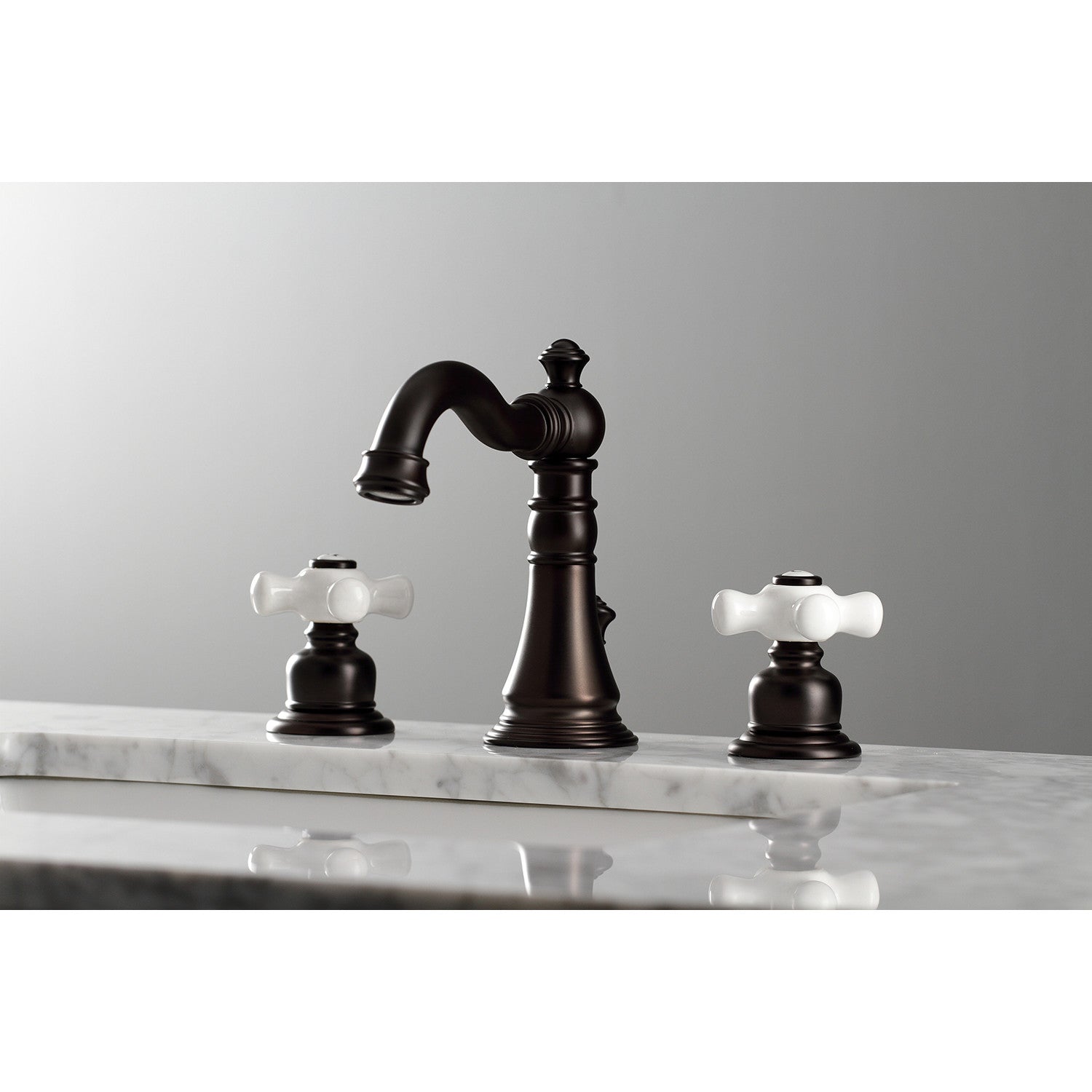 American Classic FSC1975PX Oil Rubbed Bronze Widespread Bathroom Faucet - 2 Handle 3 Hole Deck Mount with Pop Up Drain - Perfect for Modern Bathroom Vanities and Powder Rooms