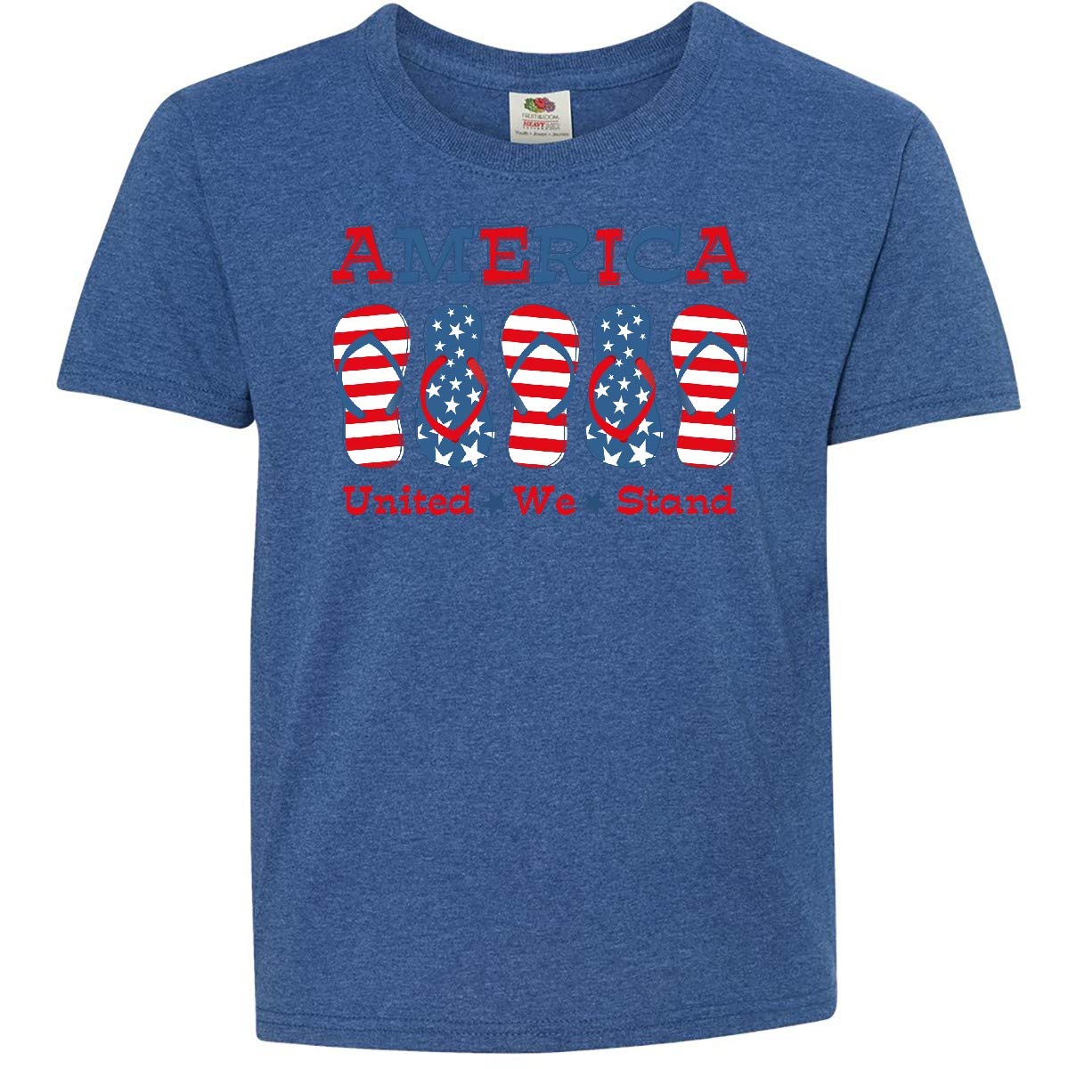 Inktastic Flip Flop America Youth T-Shirt - Patriotic Summer Graphic Tee for Kids | Perfect for Beach Outings, 4th of July, and Casual Wear