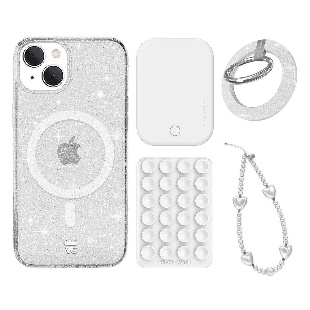 Stardust Glitter iPhone Case with Grip - Premium Protective Phone Cover for iPhone 13/14/15 Series | Trendy Sparkle Design for Everyday Use & Special Occasions