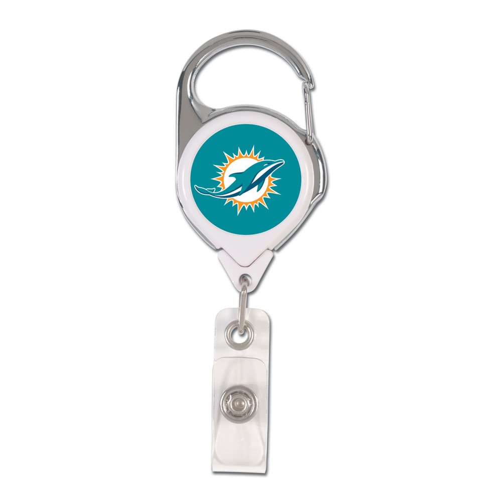 WinCraft NFL Miami Dolphins Retractable Premium Badge Holder - Team Color, One Size - Ideal for Office, Events, and Fan Gear Display