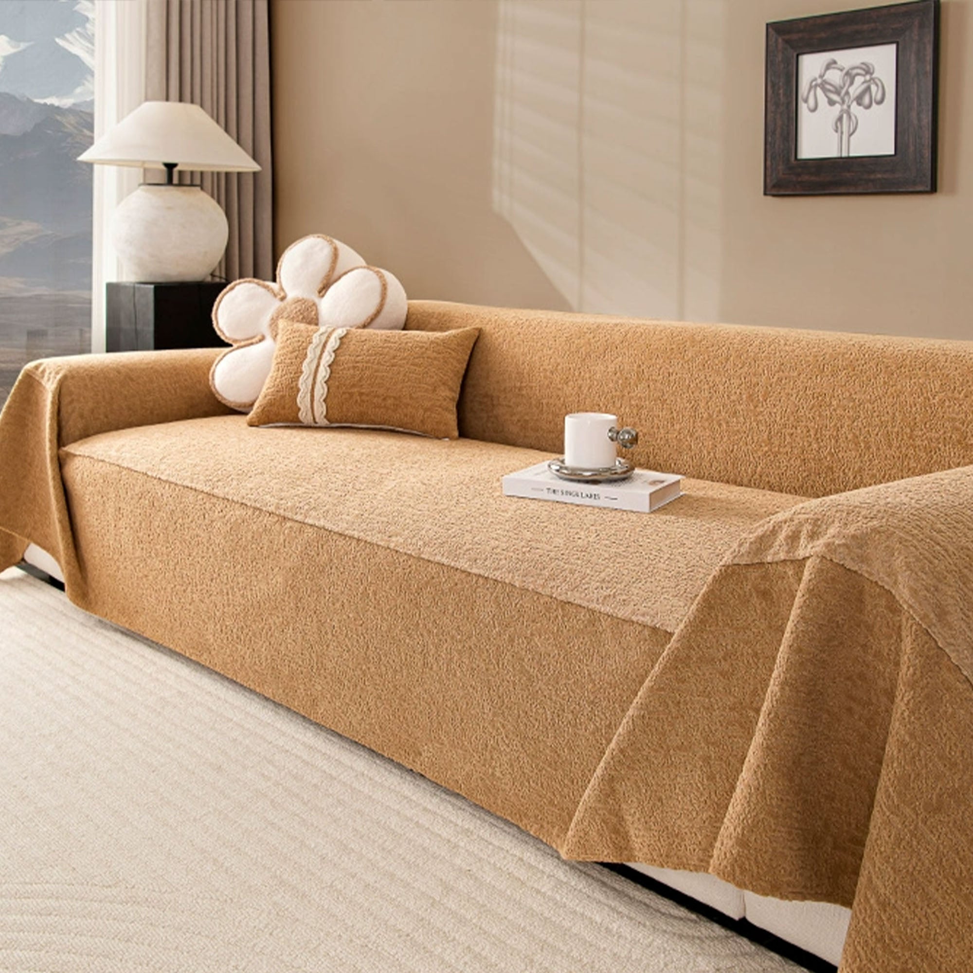 Urban Nest Minimalist Sofa Cover - Stretchable Furniture Protector for Couches, Sectionals & Loveseats - Perfect for Pets, Kids & Everyday Use