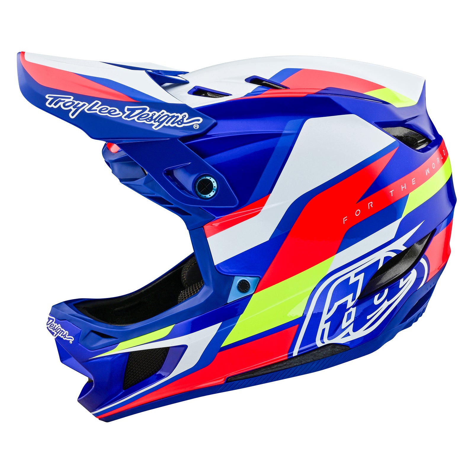 D4 Composite Helmet Omega White/Blue - Lightweight Motorcycle Racing Helmet for Men & Women - Perfect for Street Biking, Track Racing & Safety Protection