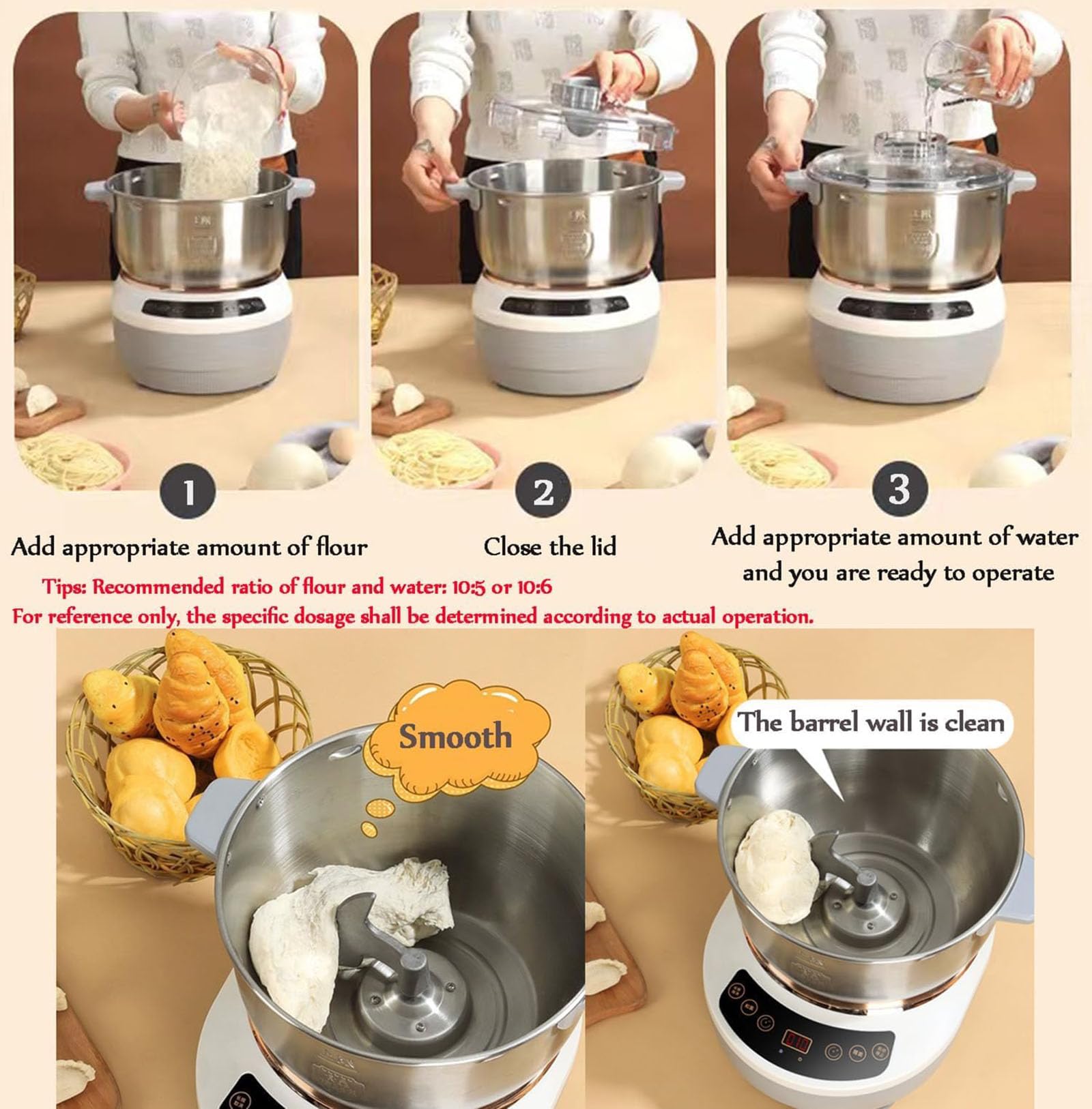 Professional 5L Stainless Steel Dough Kneading Machine with Fermentation Function - Microcomputer Timing & Touch Panel, Split Design Dough Mixer Proofer for Easy Cleaning - Perfect for Home Bakeries, Pizza Shops, and Bread Making Enthusiasts