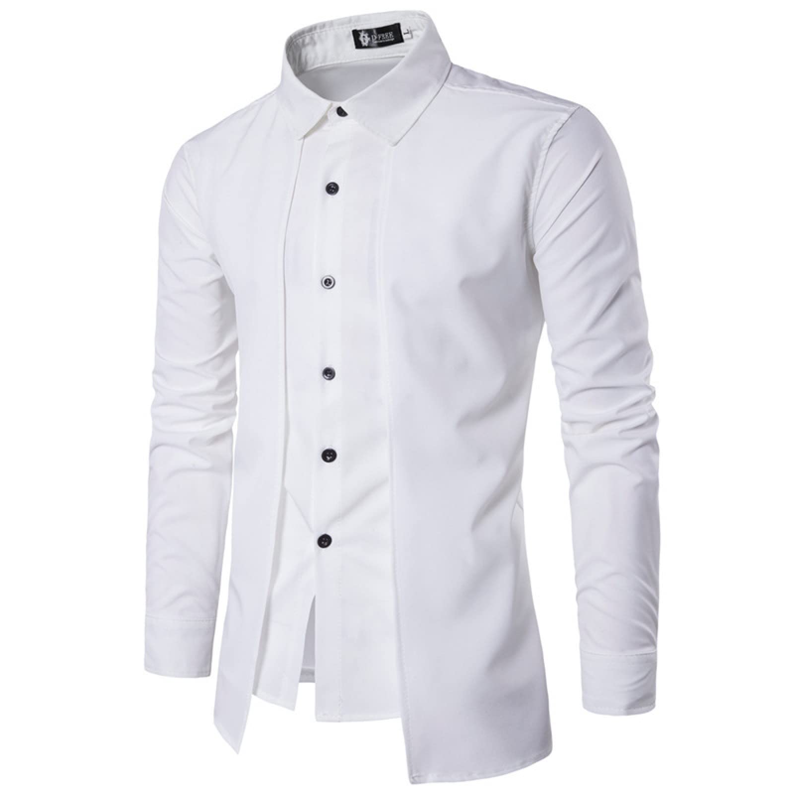 Men's Casual Long Sleeve Shirts - Fashion Personality Design, Simple Solid Color Button Down Shirt for Work, Dating & Everyday Wear