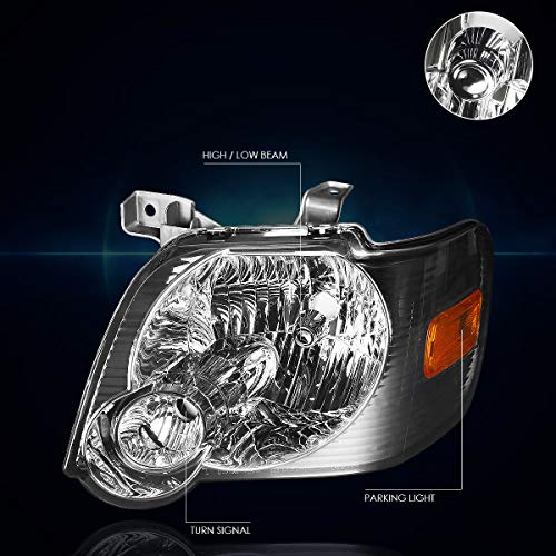 Ford Explorer 06-10 Replacement Headlight Assembly - Smoked Lens with Amber Corner | Perfect for Night Driving & Off-Road Adventures