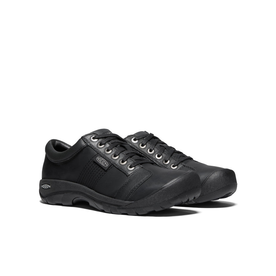 Men's Austin Casual Shoes - Comfortable Black Leather Sneakers for Walking, Work & Everyday Wear