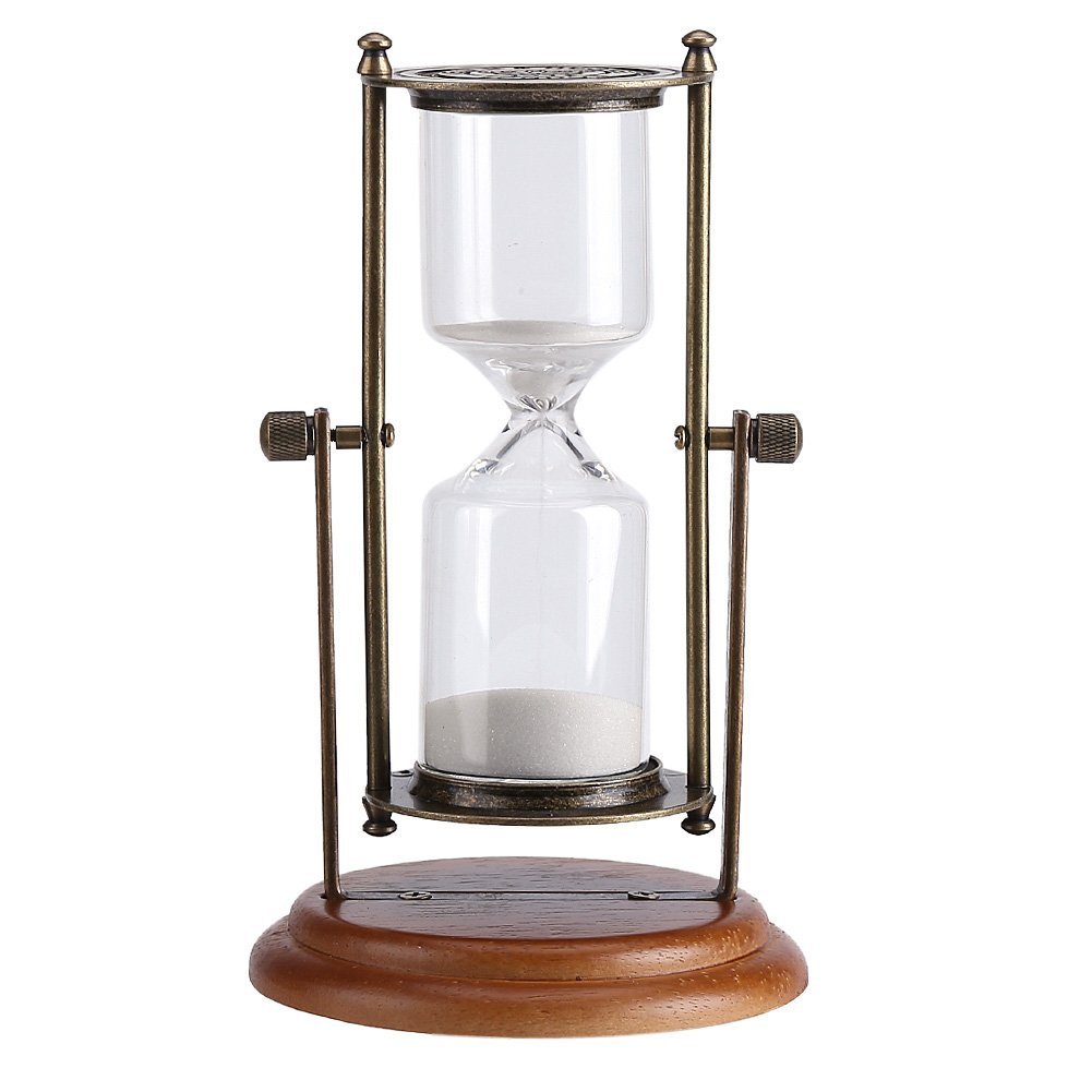 Yosoo Vintage 15-Minute Glass Sand Timer - Decorative Hourglass for Kitchen, Classroom, Office & Meditation | Leak-Proof Sand Clock Time Counter Gift