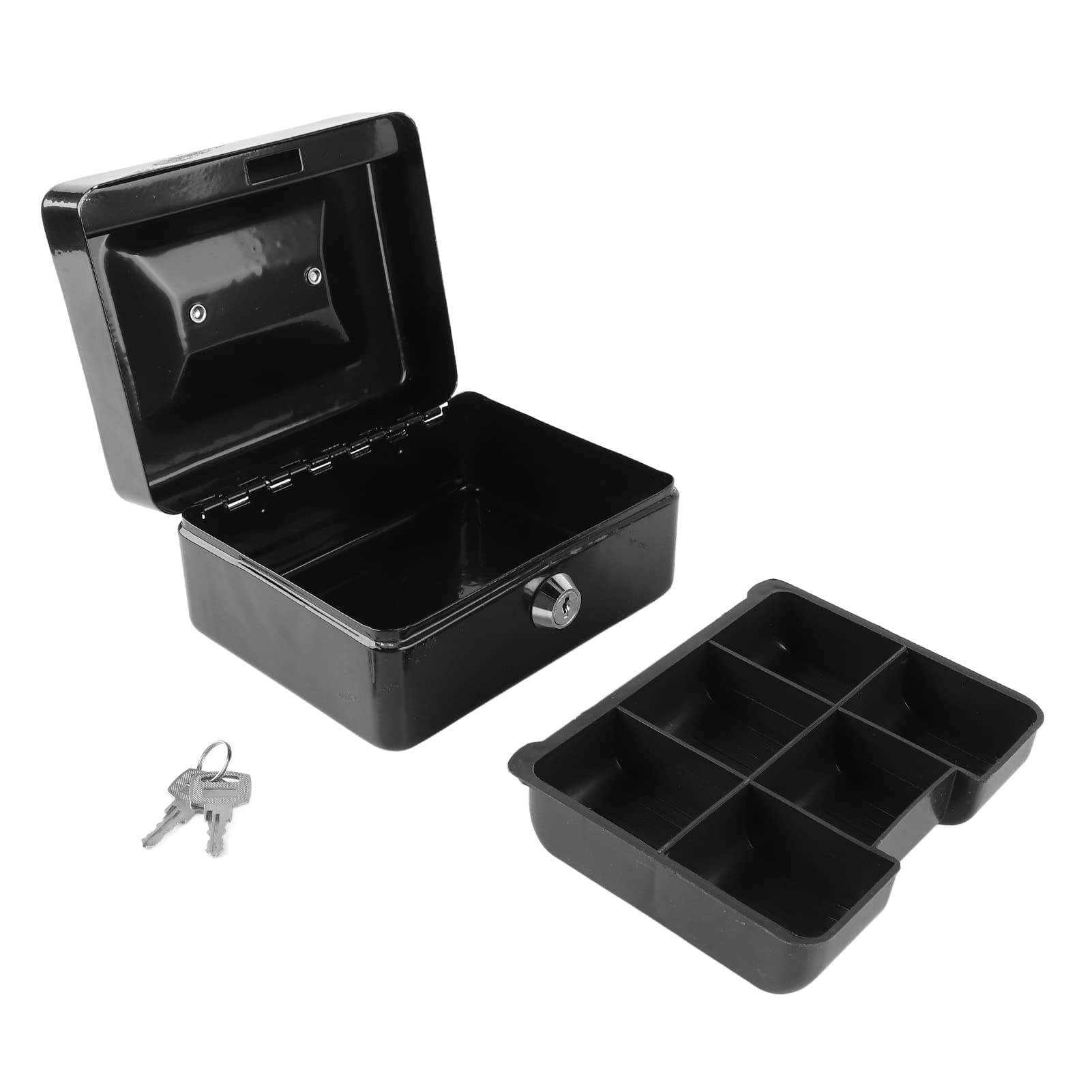 Fireproof Metal Cash Box with Lock - Secure Money & Document Storage Safe for Home, Office, and Car - Small Metal Security Box with 2 Keys (Ideal for Cash, Jewelry, Receipts & Important Papers)