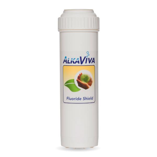 AlkaViva External Fluoride Shield Water Filter - Remove Fluoride & Impurities for Clean, Healthy Drinking Water - Perfect for Home, Office & Travel Use