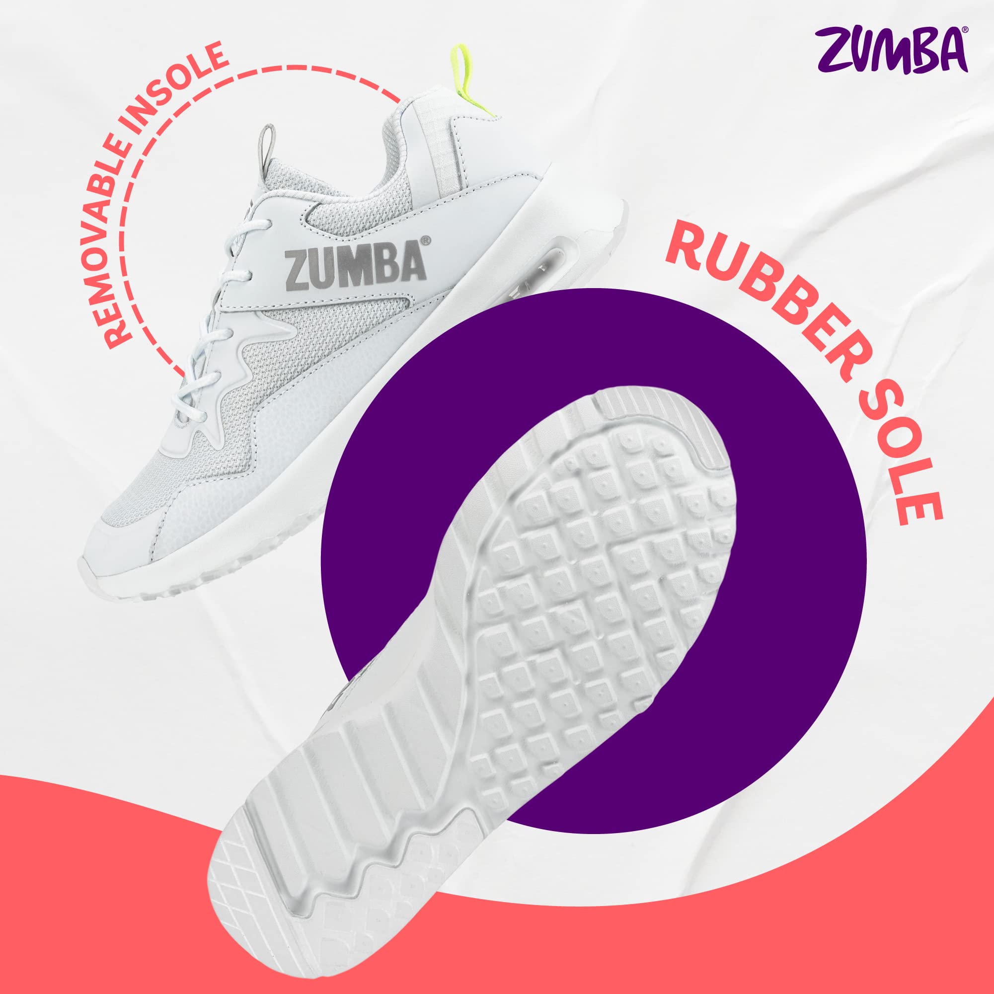ZUMBA Women's Air Classic Sneakers - Non-Slip Low-Top Dance Shoes for Women | Comfortable & Lightweight for Zumba, Jazzercise & Fitness Classes