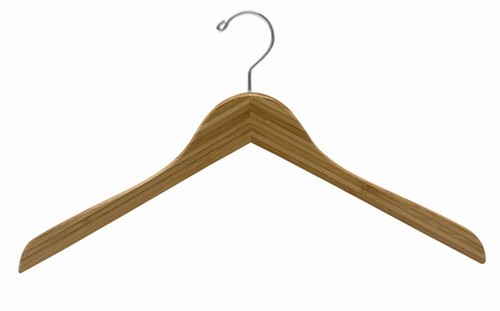 Eco-Friendly Dark Bamboo Flat Shirt/Top Hanger - Space-Saving Closet Organizer for Women's & Men's Clothing - Perfect for T-Shirts, Blouses, and Delicate Garments