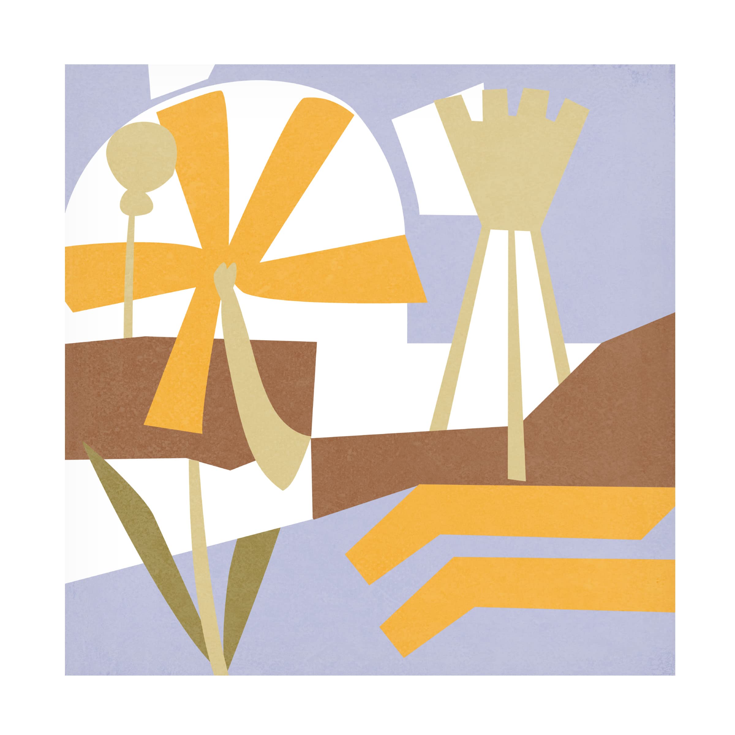 Melissa Wang 'Lavenderland Pinwheel III' Canvas Wall Art Print - Modern Floral Home Decor for Living Room, Bedroom & Office