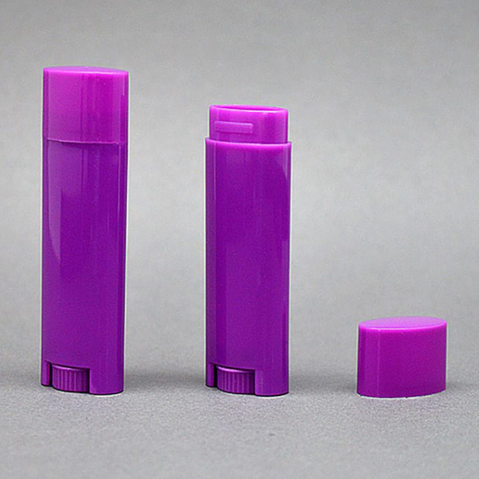 EBRICON 100 Pcs Refillable Empty Oval Lip Balm Tubes - Plastic Flat Lipstick Containers for DIY Cosmetics & Homemade Lip Care - Perfect for DIY Beauty, Travel Size Lip Balm, and Handmade Gifts