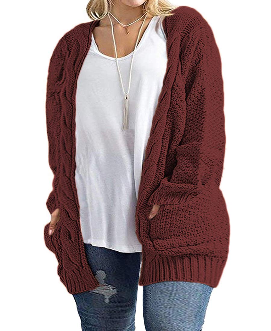 Floretta Women's Plus Size Cardigan Sweater - Loose Knit Oversized Long Open Front Sweater (XL-5XL) for Casual Wear, Office & Cozy Home Outfits