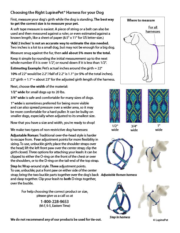 Lupine Small Adjustable Dog Harness 1/2