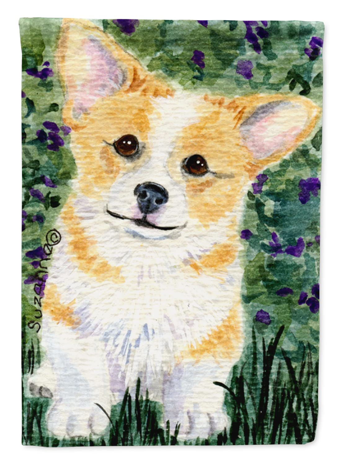 Caroline's Treasures SS8854GF Corgi Garden Flag - Colorful Outdoor Decorative Yard Banner for Mailbox, Patio, Flower Beds & Lawn Decor | Perfect for Seasonal Celebrations, Home Garden Decor & Corgi Lovers