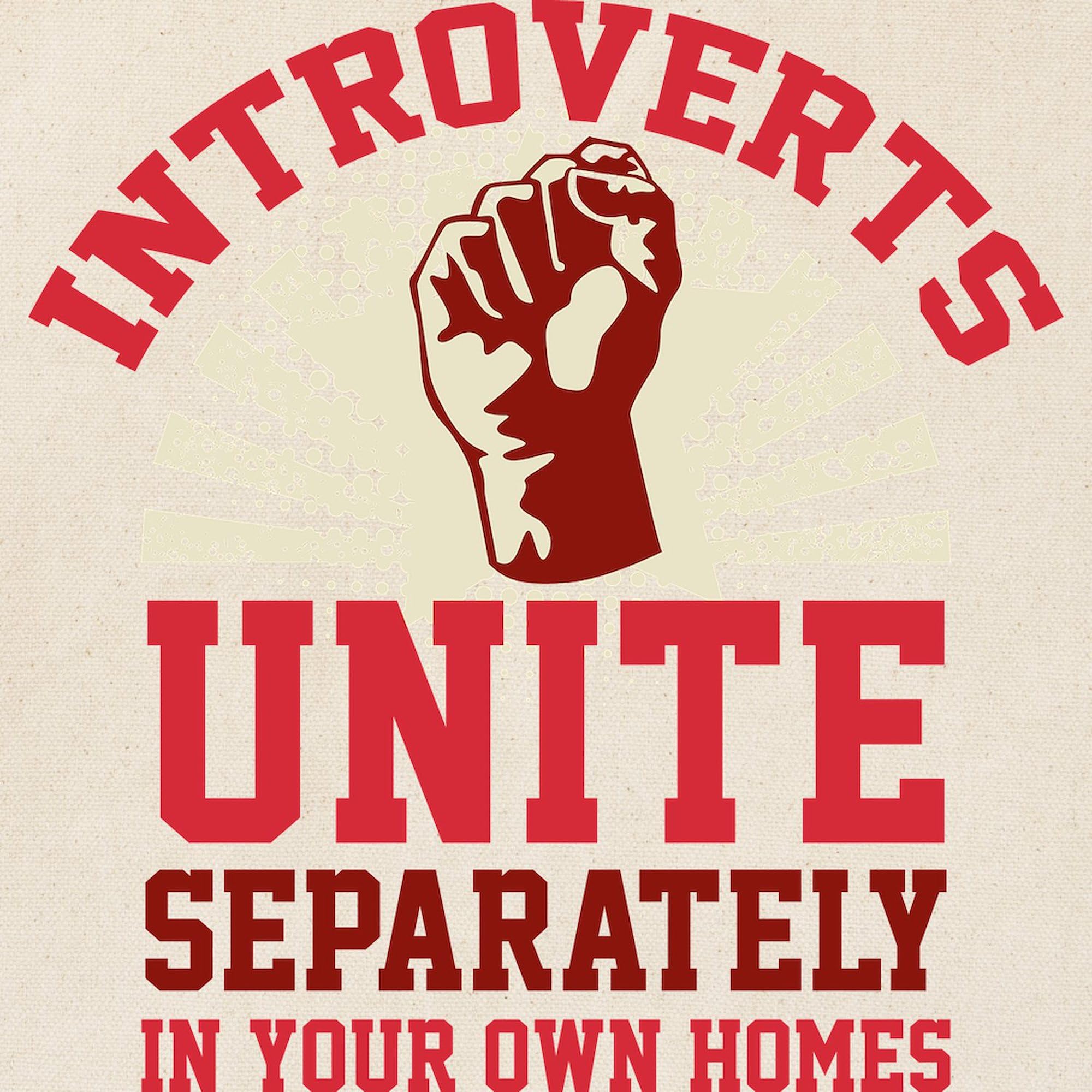 Introverts Unite Tote Bag - Natural Canvas Reusable Shopping Bag for Groceries, Books & Everyday Use | Funny Gift for Quiet People