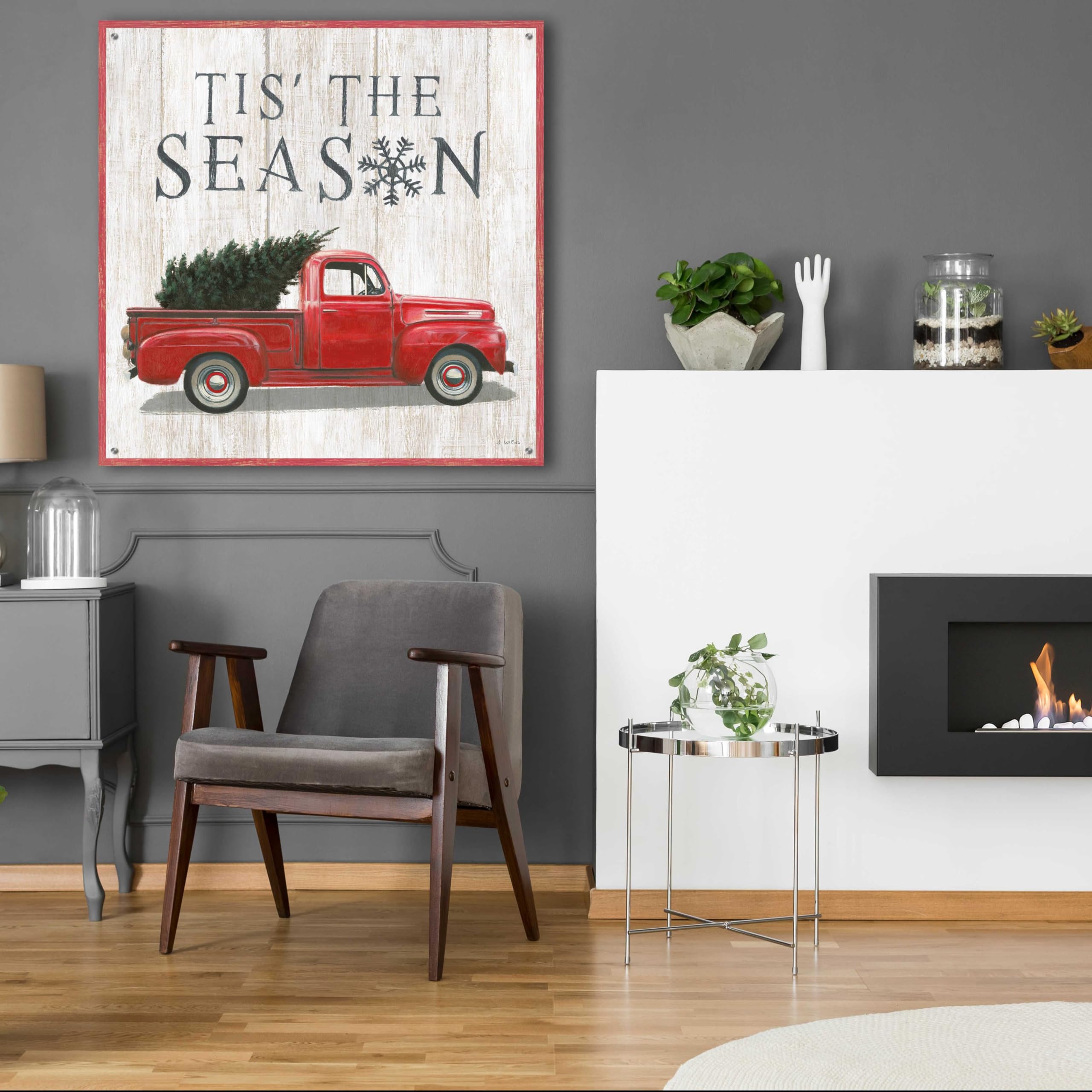 Epic Art 'Christmas Affinity XI' by James Wiens - 36x36 Inch Acrylic Glass Wall Decor - Perfect for Holiday Home Decor & Christmas Gift