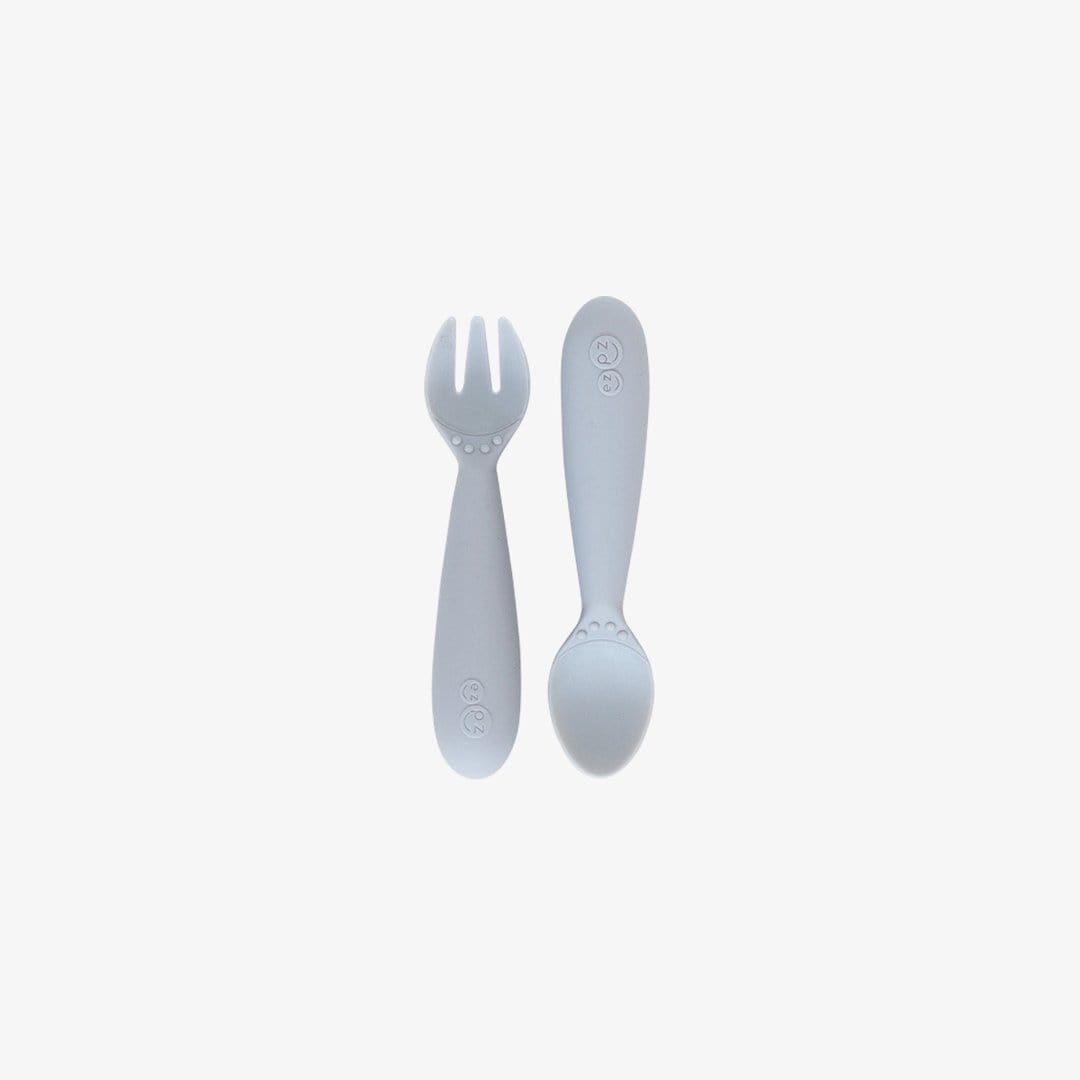 EZPZ Mini Utensils Set for Toddlers - BPA-Free Silicone Baby Spoons & Forks - Perfect for Baby-Led Weaning, Travel & On-the-Go Meals
